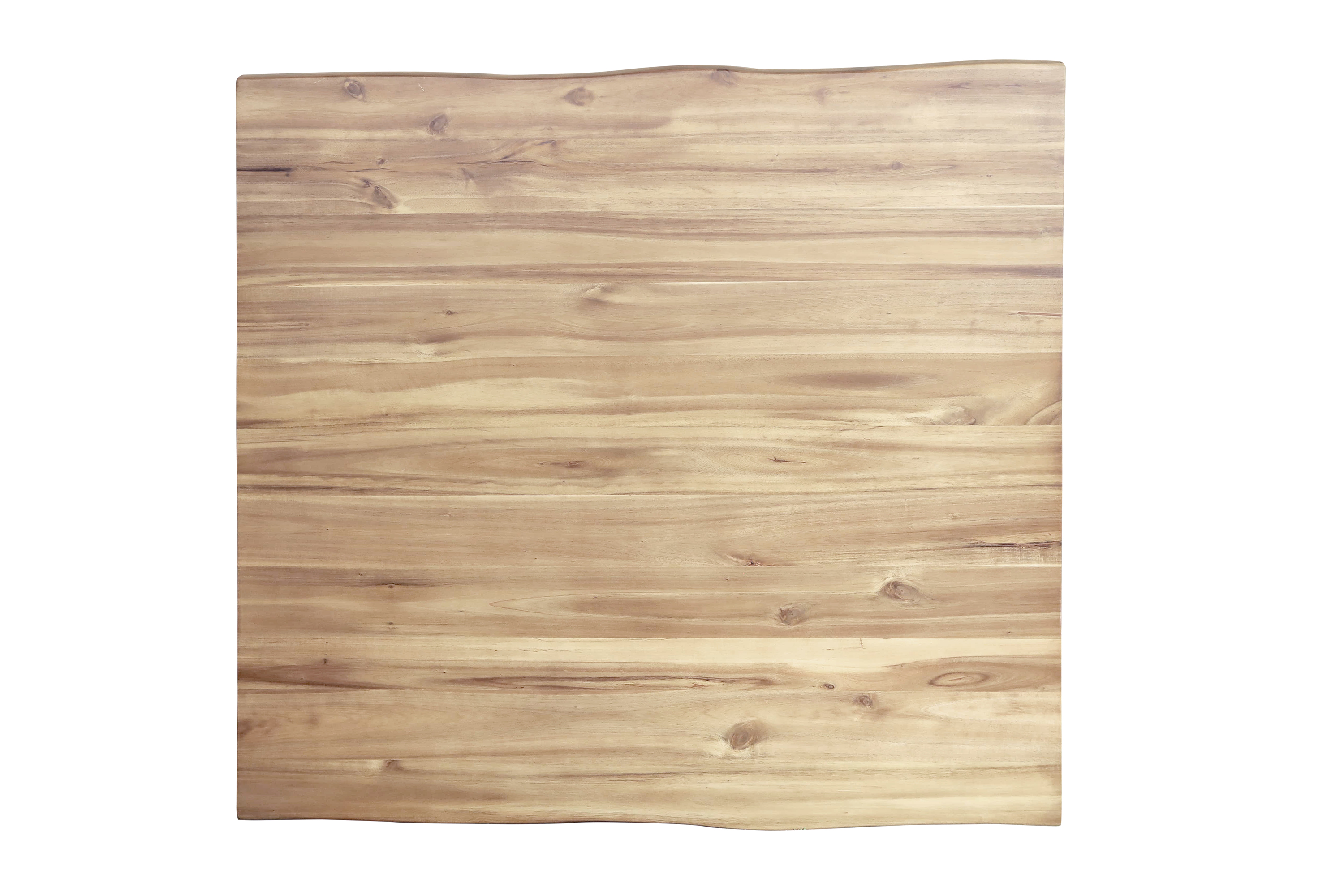 Couchtisch Baumkante 90 x 90 cm Akazie massiv + naturfarben lackiert schwarz PATRICK