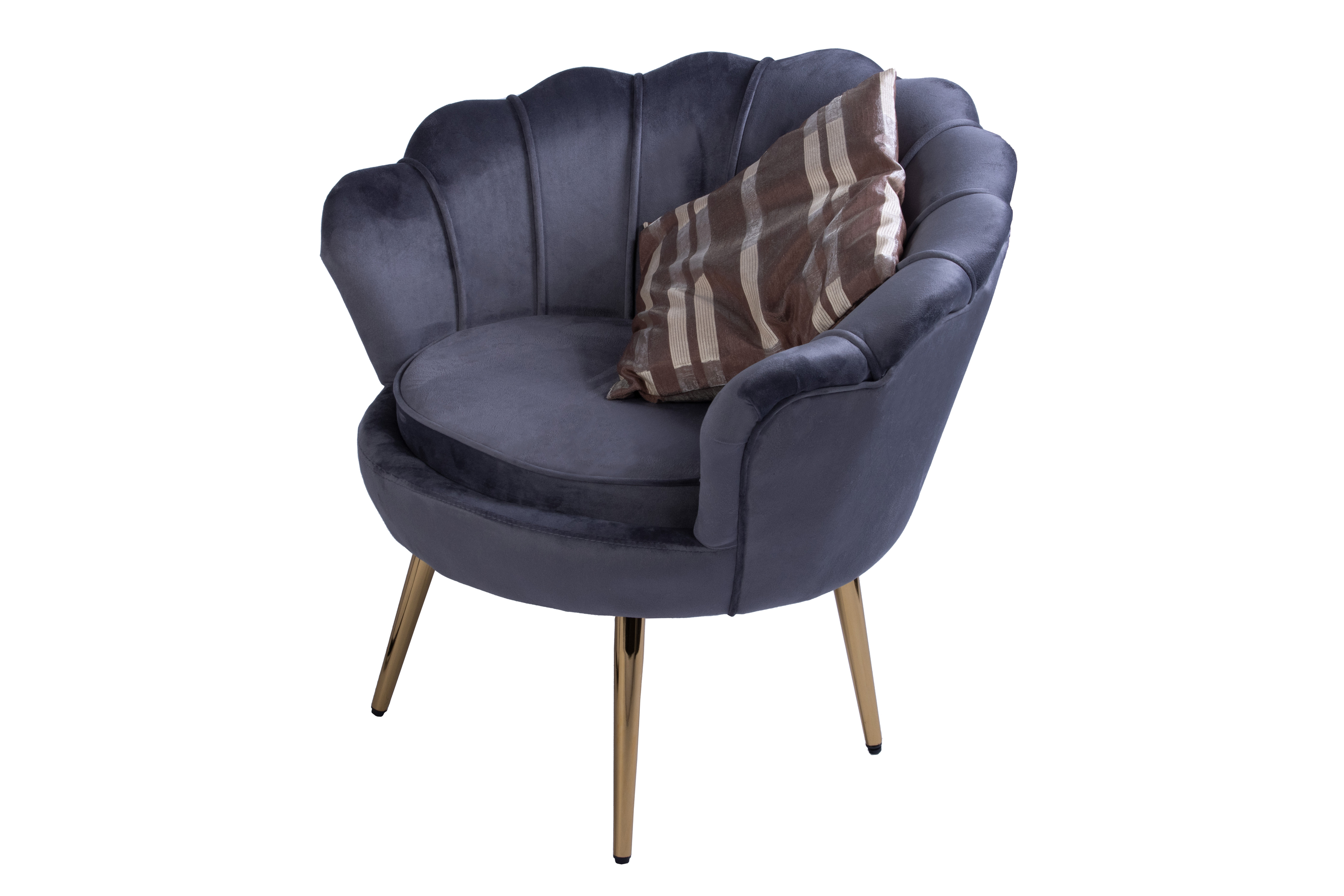  Armlehnsessel Polstersessel Samt Anthrazit Retro-Look BIG CHAIR