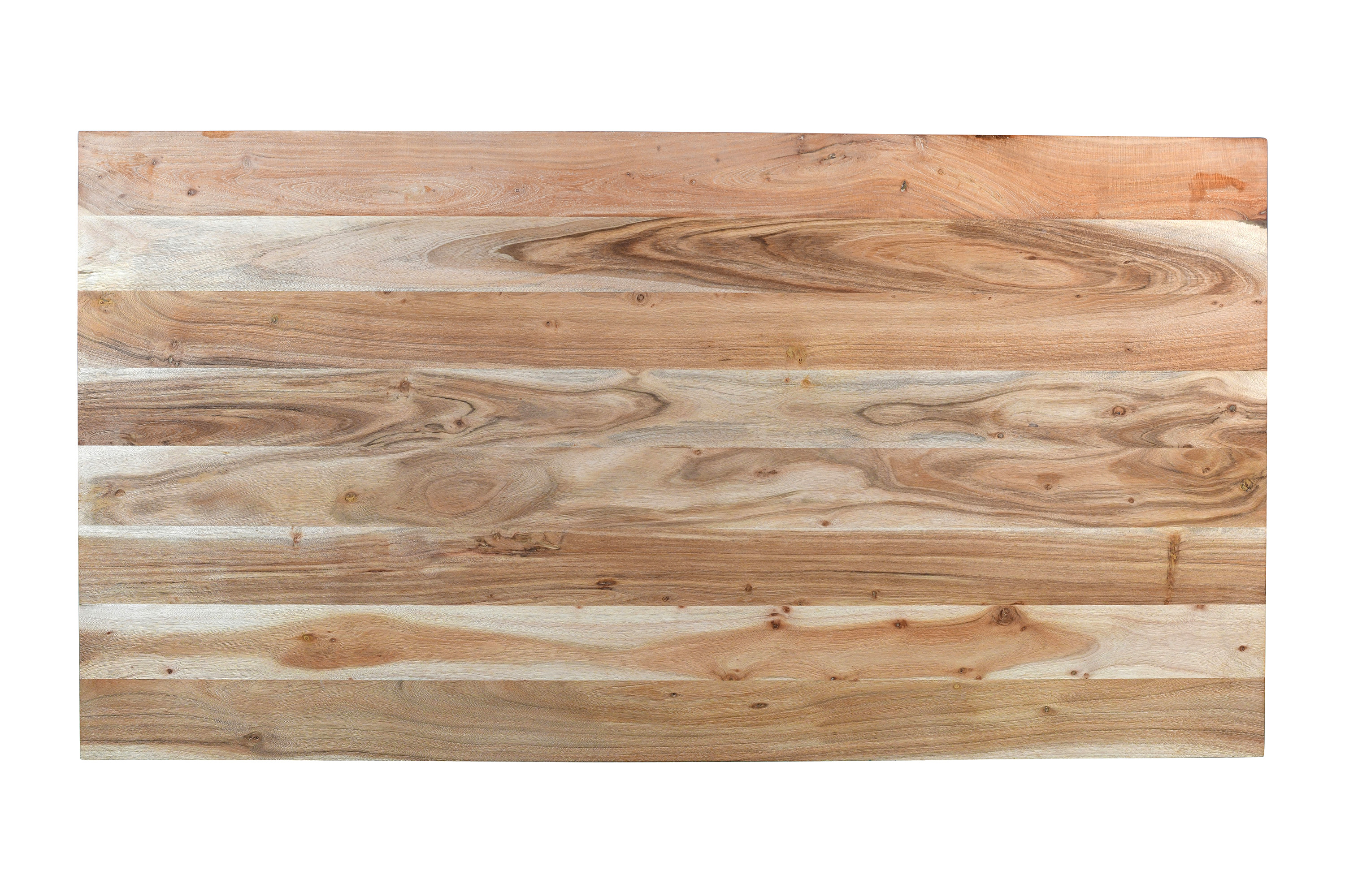 Esstisch 180x90 cm Akazie massiv eichenfarben schweizer Kante U-Gestell weiß DEAN