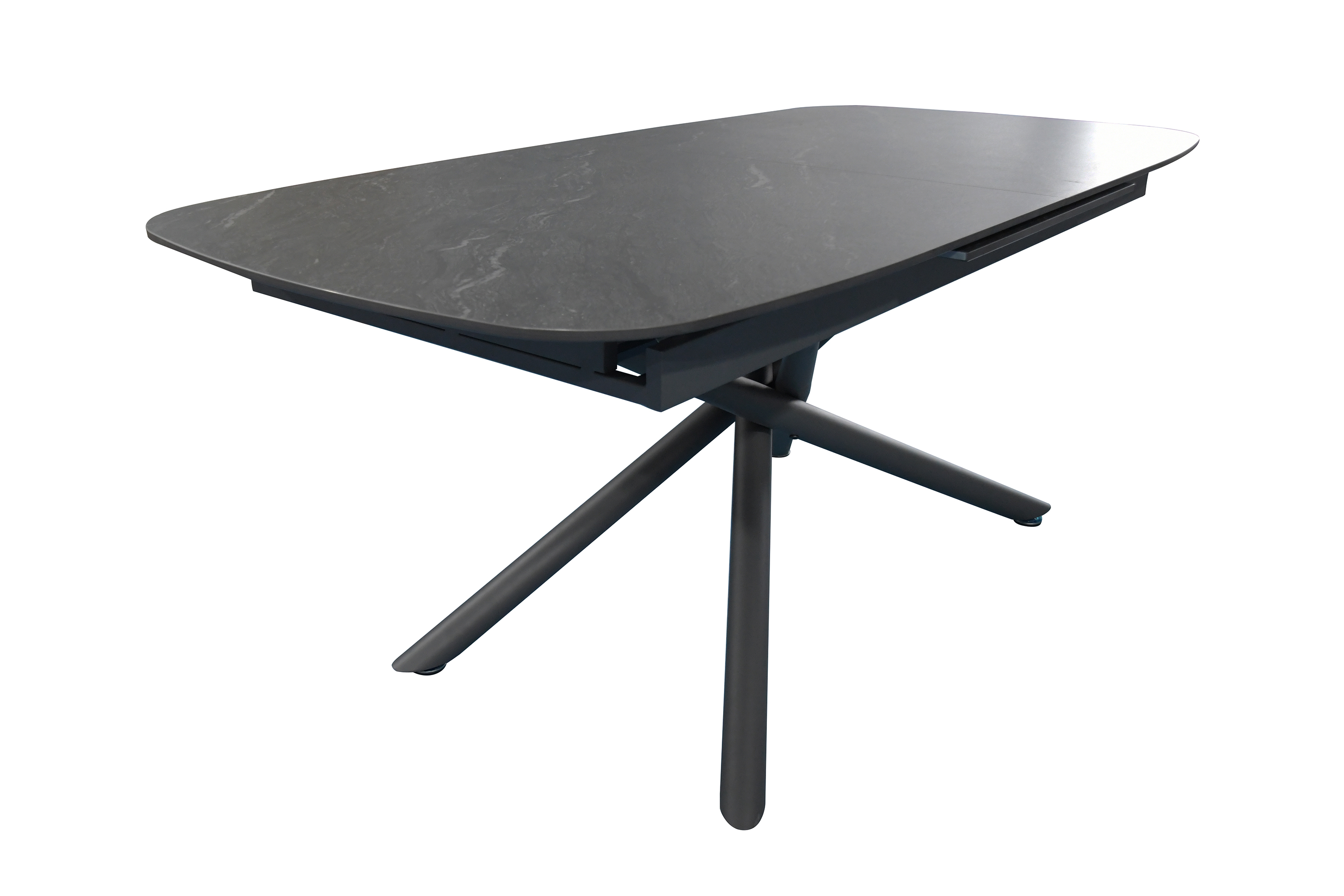 Esstisch Keramik 180 (240) x 90 mit ausziehbar schwarz Mikado-Gestell MELODIE