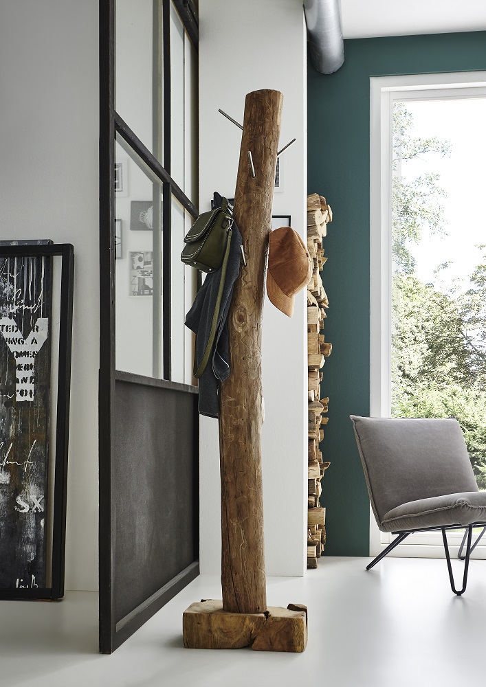  Garderobe Kleiderständer 40 x 25 x 185 cm Teak Zagon