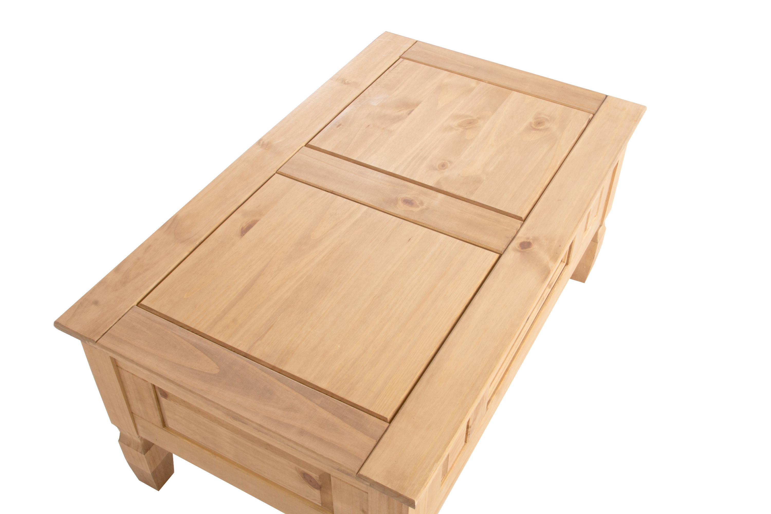 Couchtisch 100 x 60 cm mit Schublade massiv Kiefer natur MEXICO