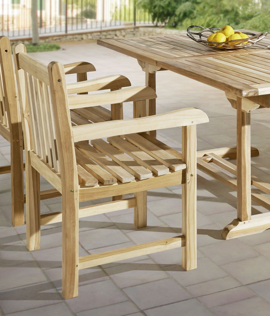  Gartenmöbel Set 4tlg mit Bank Teak Gartentisch ausziehbar 180-240 cm KUBA/CARACAS