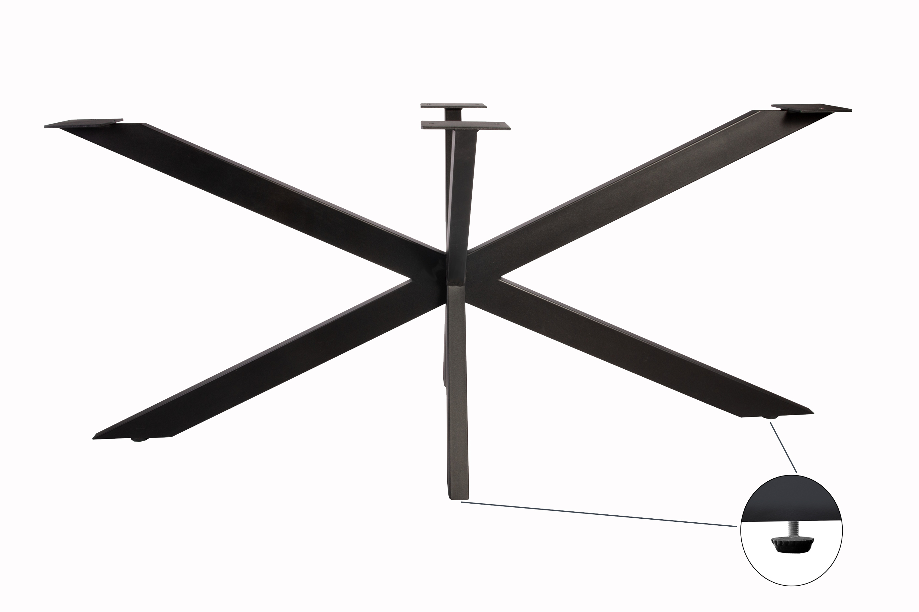 Esstisch Baumkante massiv Akazie Natur 300 x 100 Spider-Gestell schwarz TIM