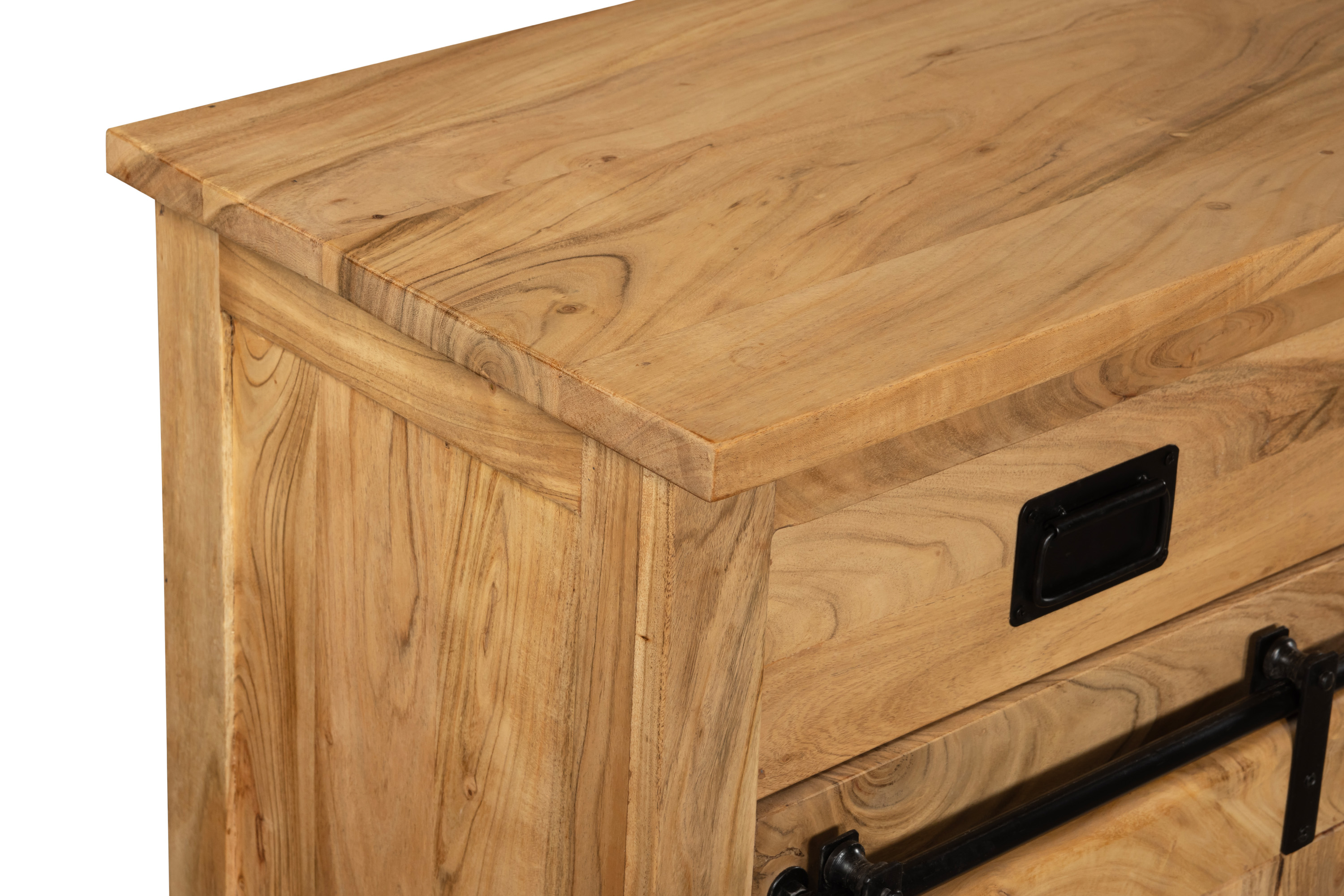 Sideboard Kommode 200 x 90 x 45 cm Akazienholz massiv naturfarben LIBRO