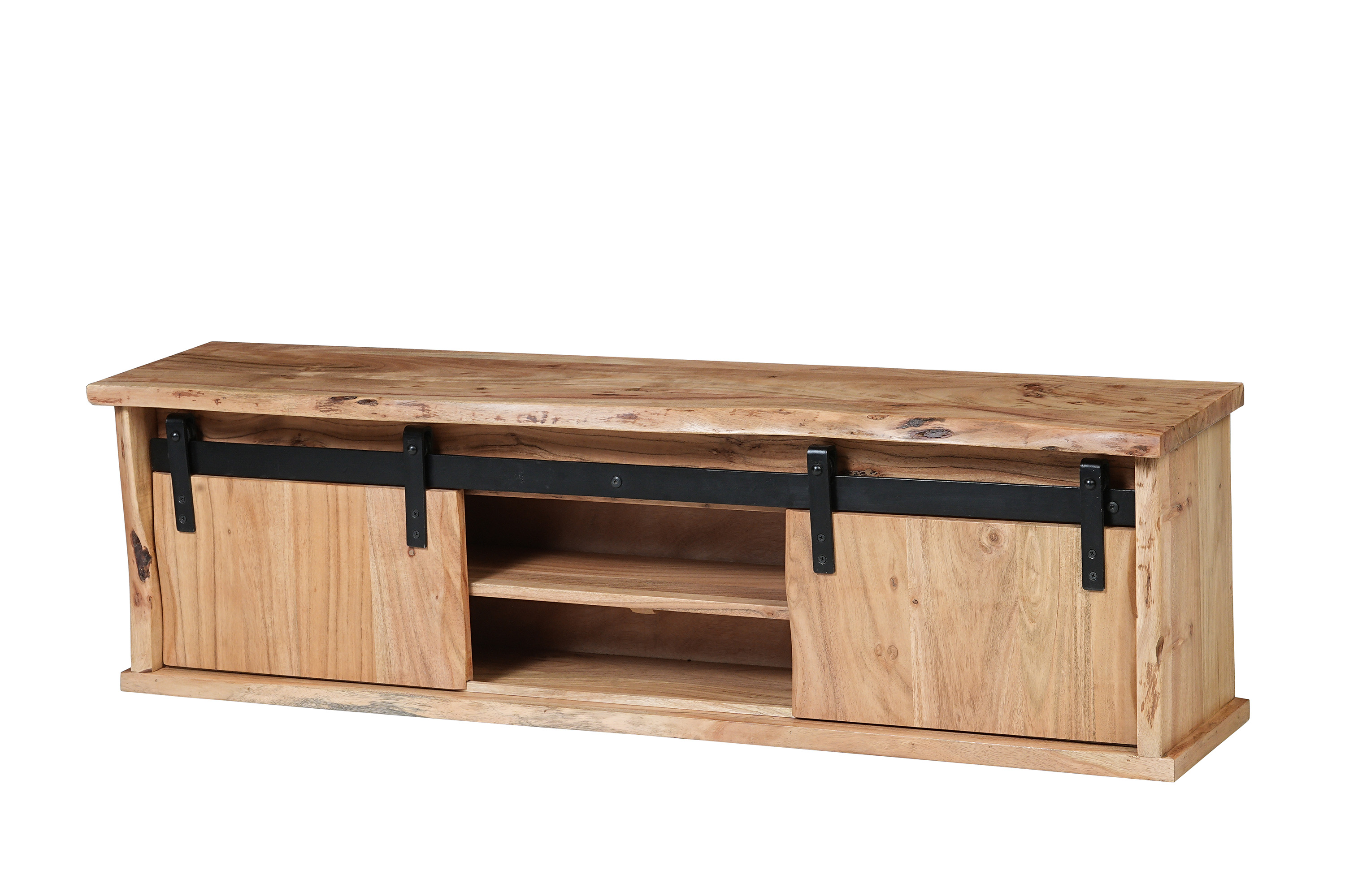 Regal Wandboard Baumkante 130 x 25 x 37 cm Akazienholz massiv naturfarben LIAN I