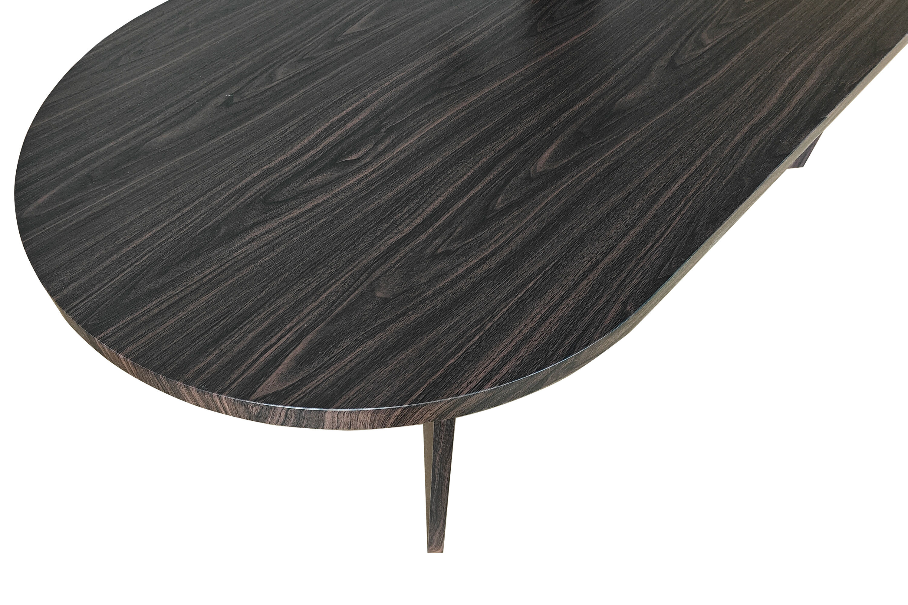 Esstisch 204 x 90 cm Holz Walnuss-Optik gerade Kante oval V-Gestell OVI