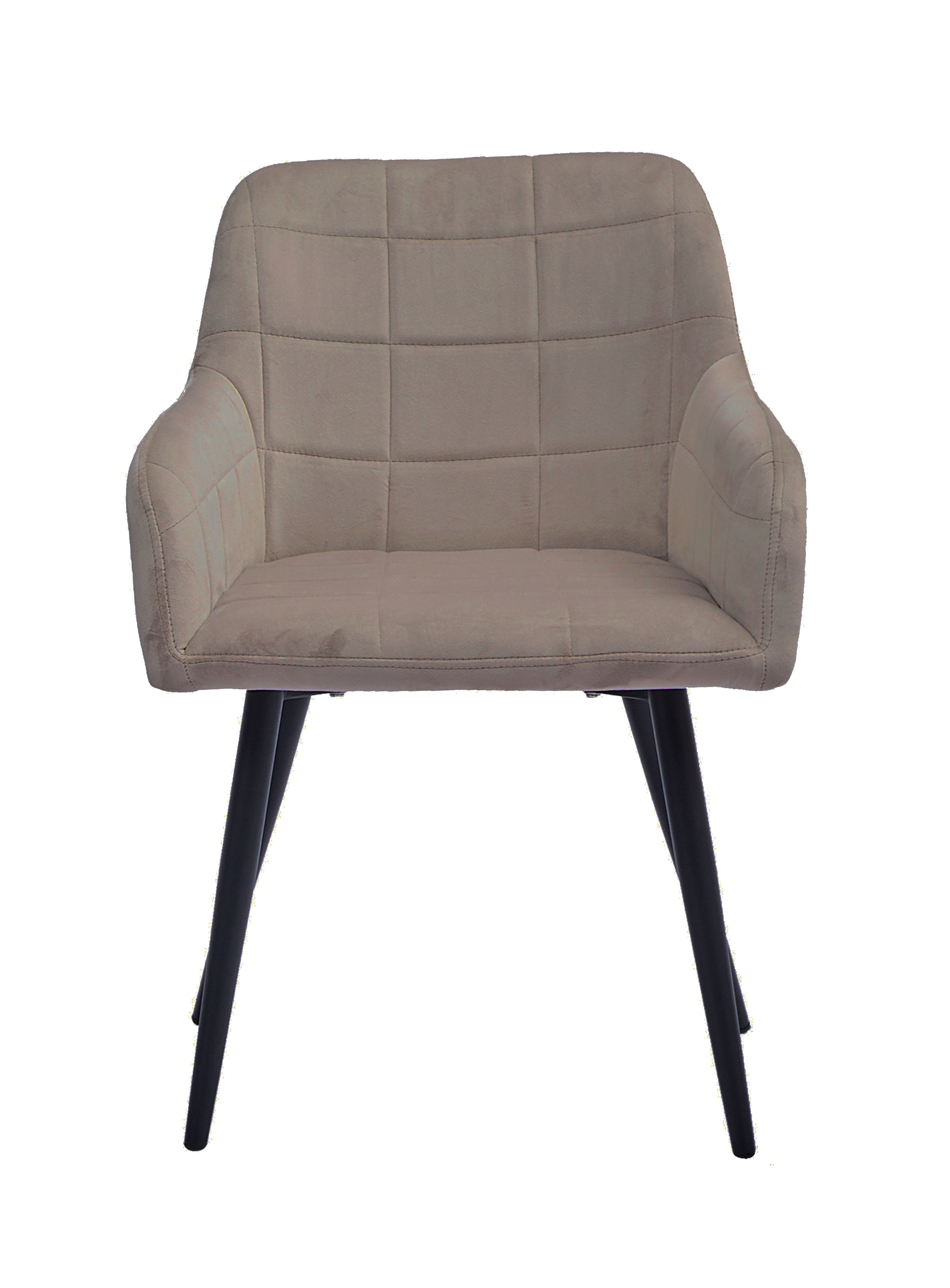  Esszimmer Armlehnstuhl Samt taupe schwarz Metallbeine LARS