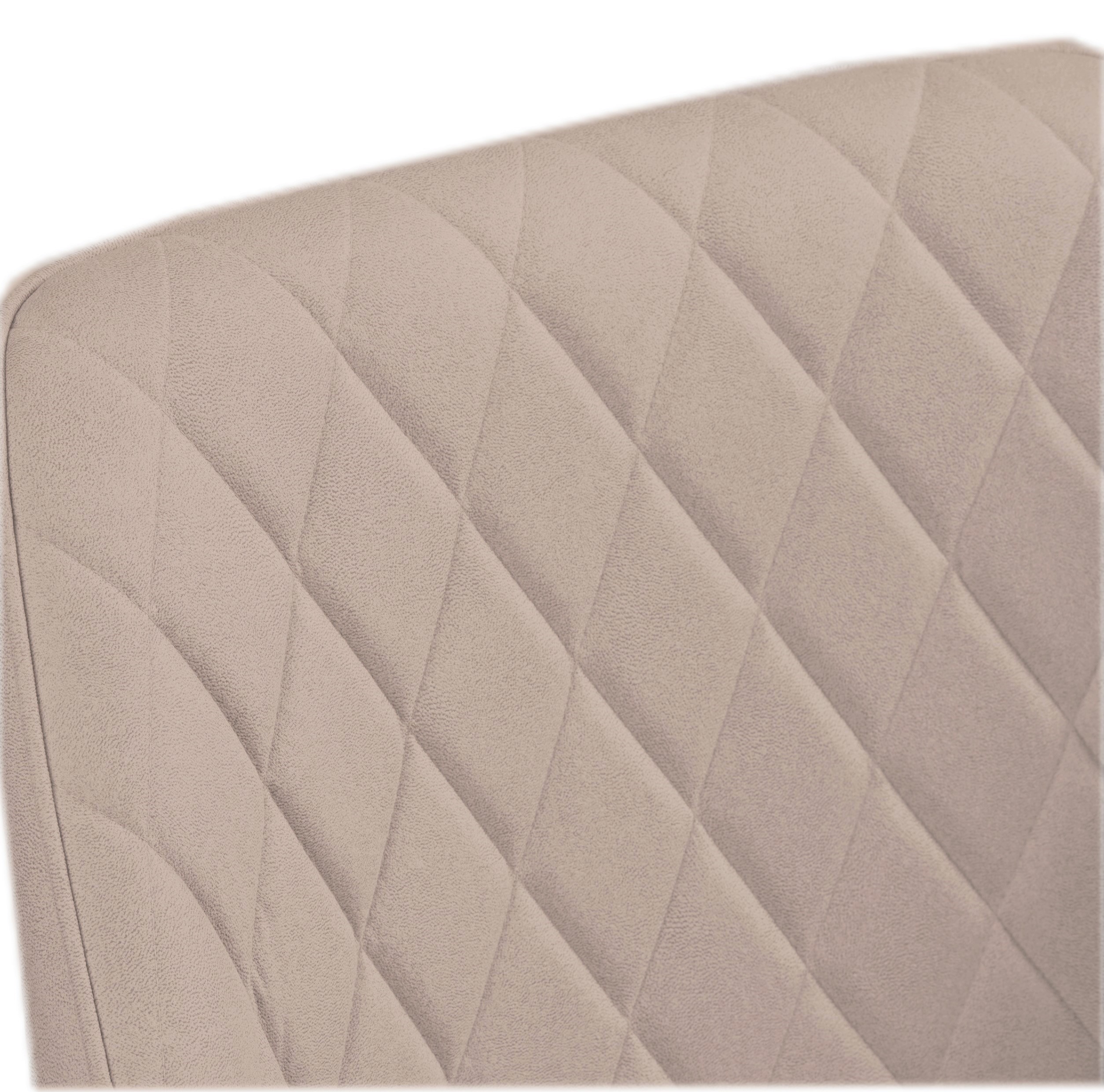  Esszimmer Armlehnstuhl Stoffbezug Taupe, Schwarze Metallfüße ELLI