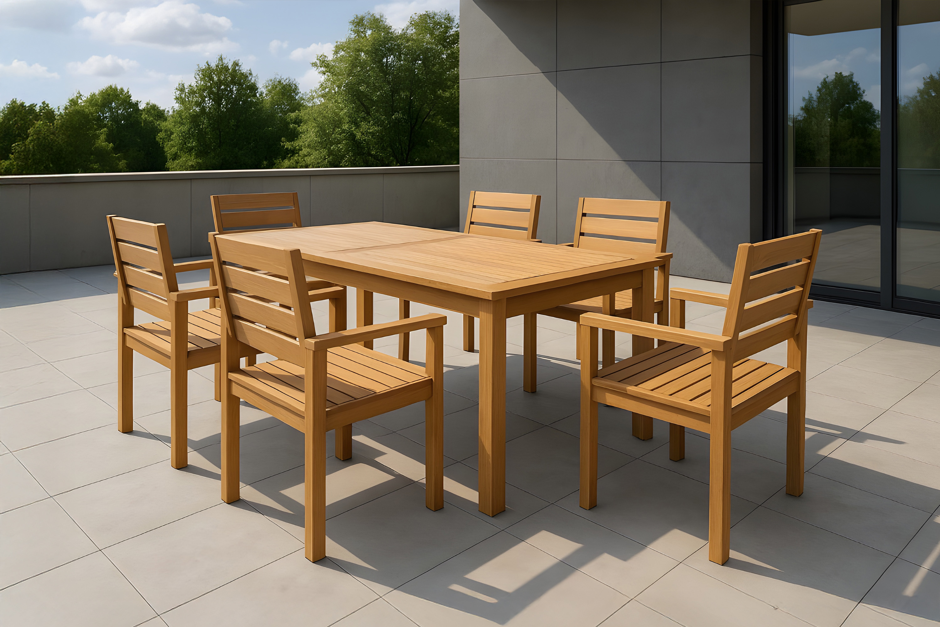 Gartentisch Outdoor massiv Teakholz 180 x 100 FREETOWN