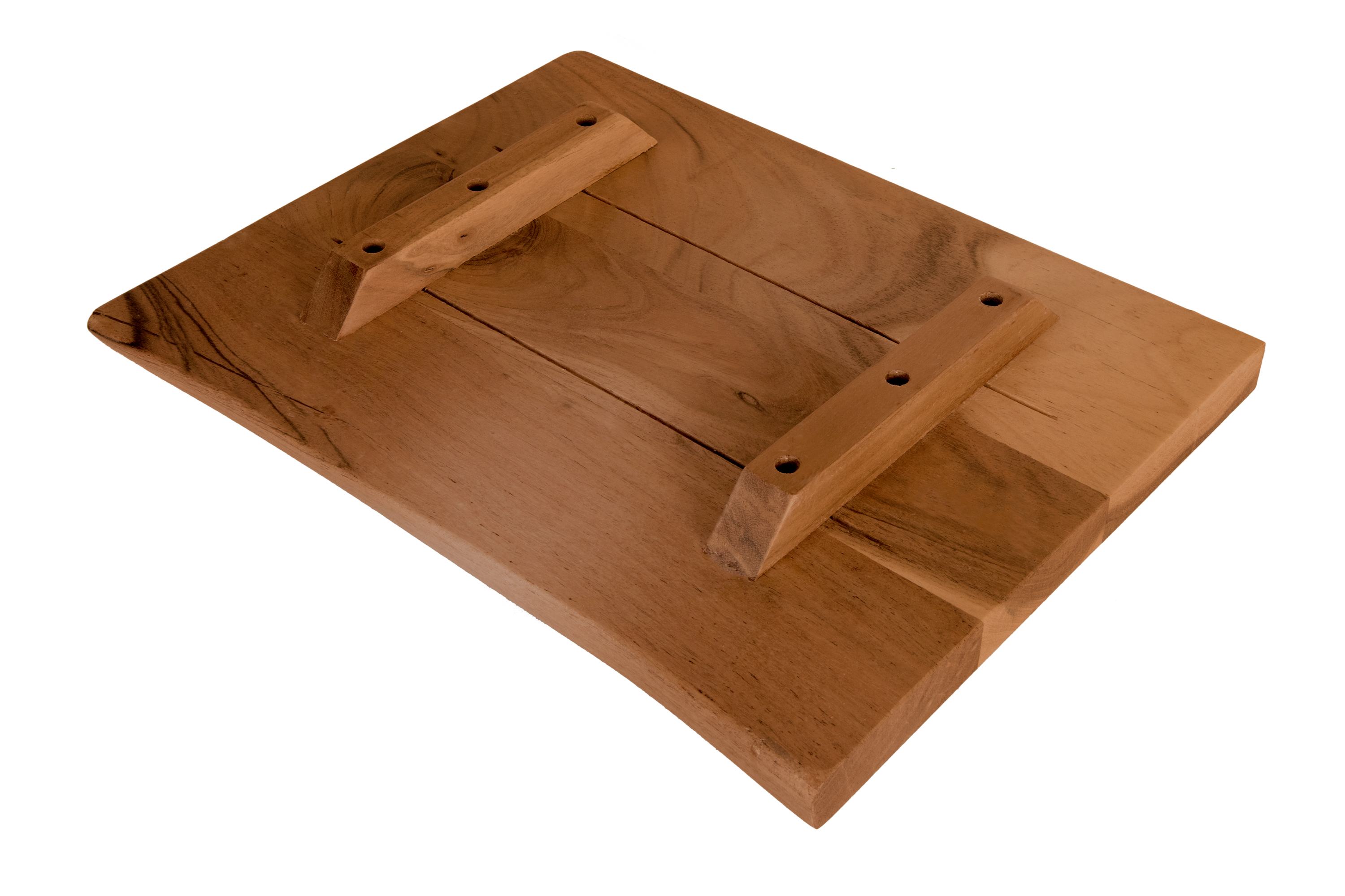 Holzplatte Arya mit echter Baumkante (einseitig), 40 x 30 cm, Akazienholz nussbaum, massiv & lackiert