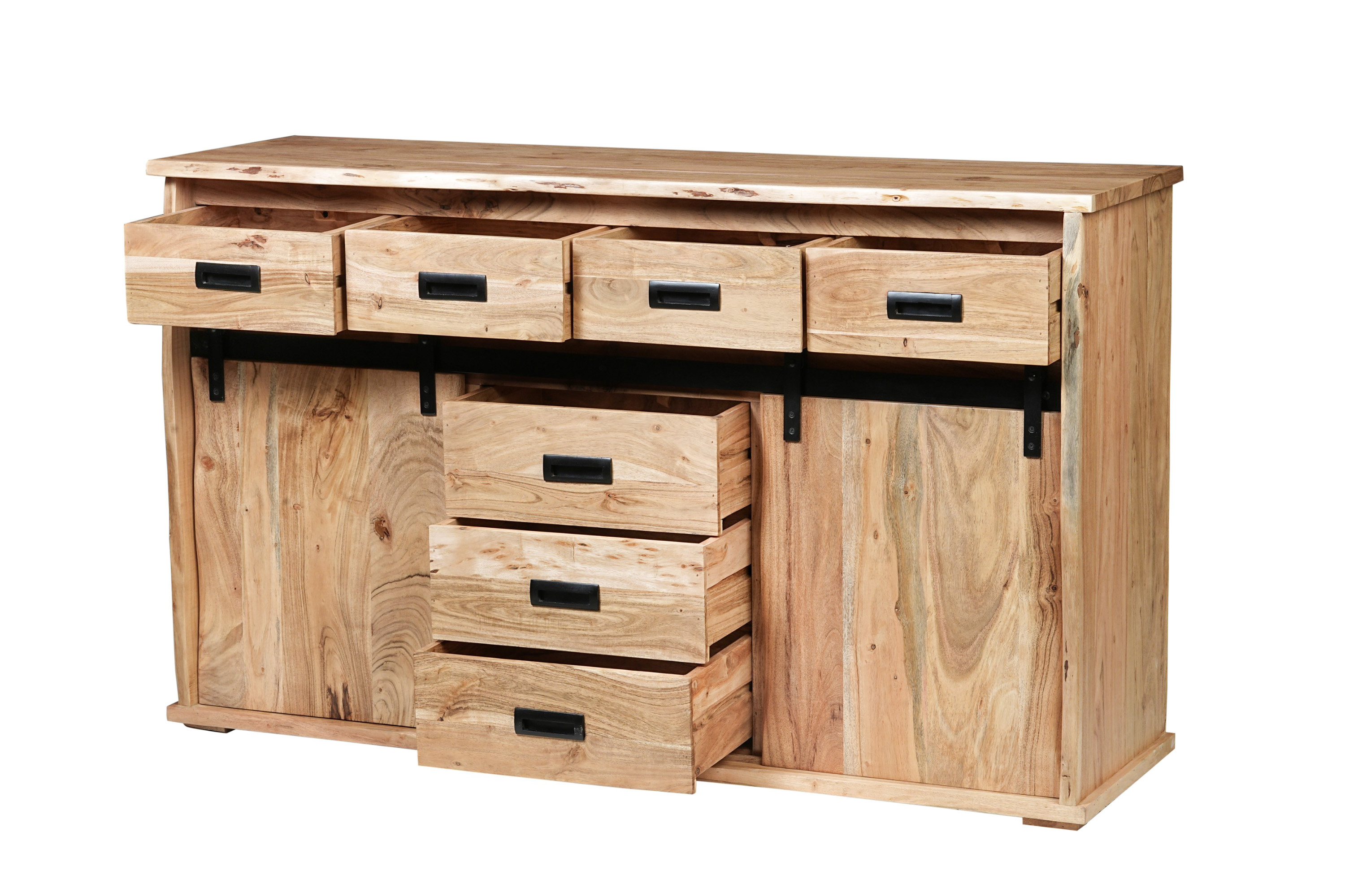 Sideboard Baumkante 150 x 45 x 90 cm Akazienholz massiv naturfarben LIAN II