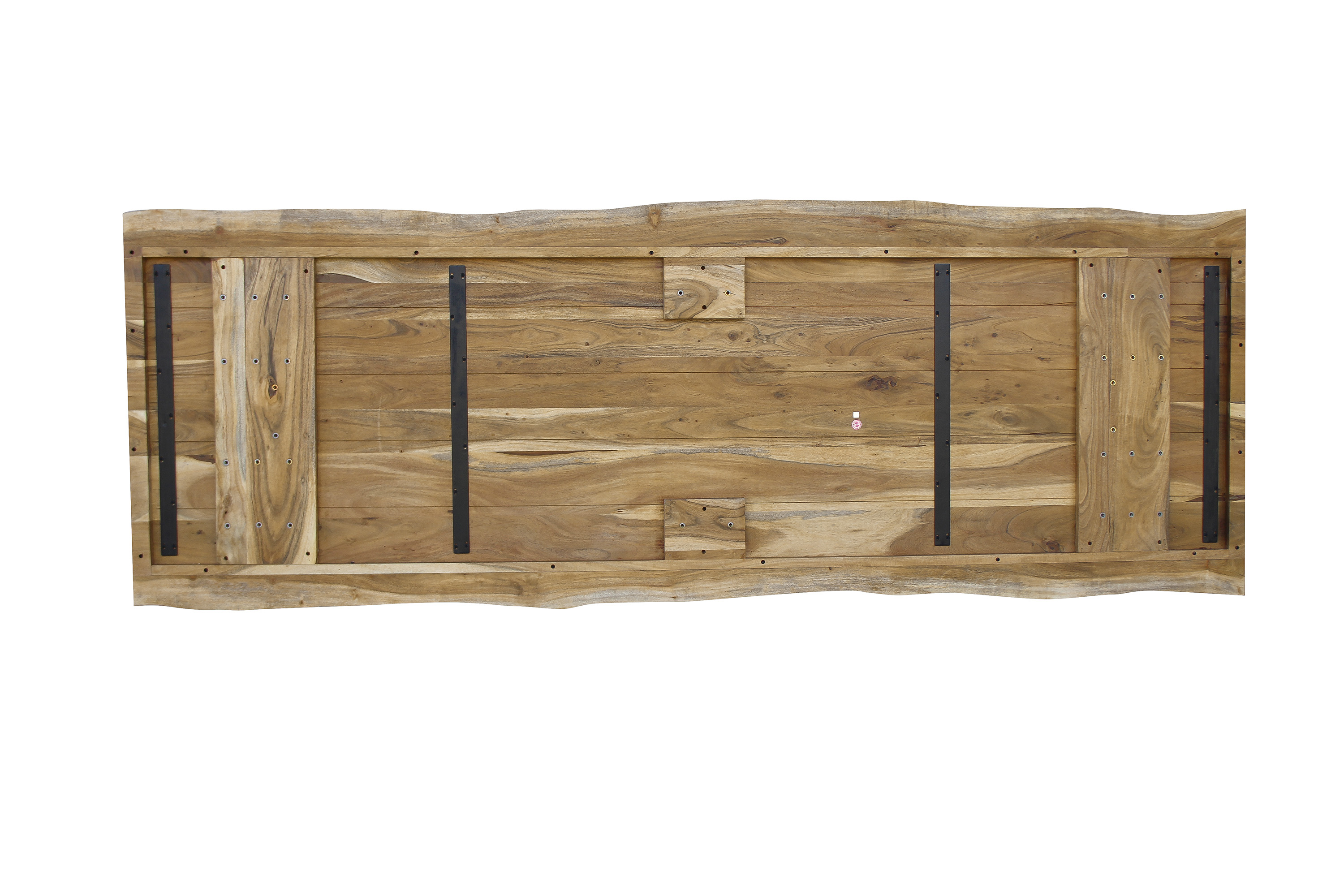 Esstisch Baumkante Akazie massiv Eiche 280 x 100 U-Gestell schwarz CALI