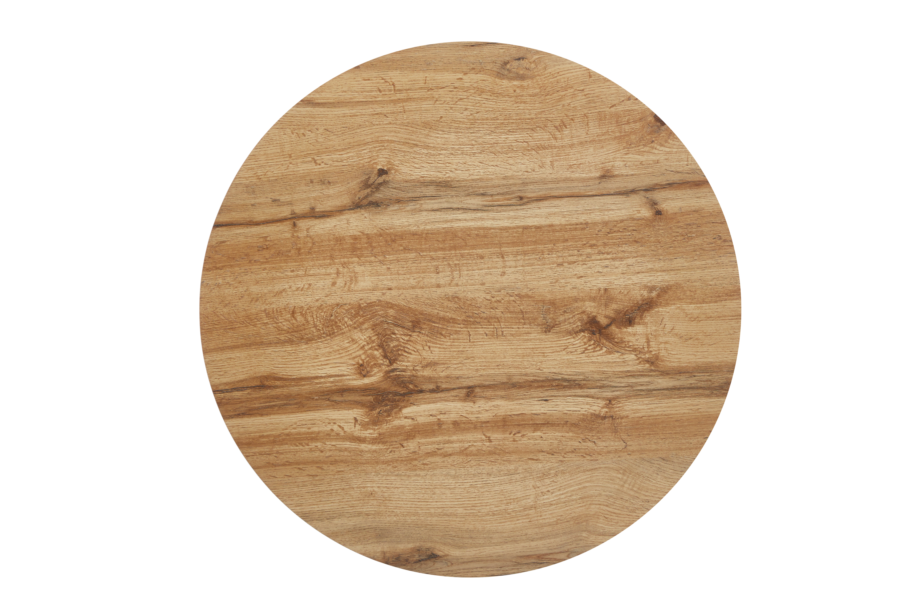 Säulentisch Holz Wildeiche-Optik Gerade Kante 70 cm Metall-Tulpenfuß STOCKHOLM