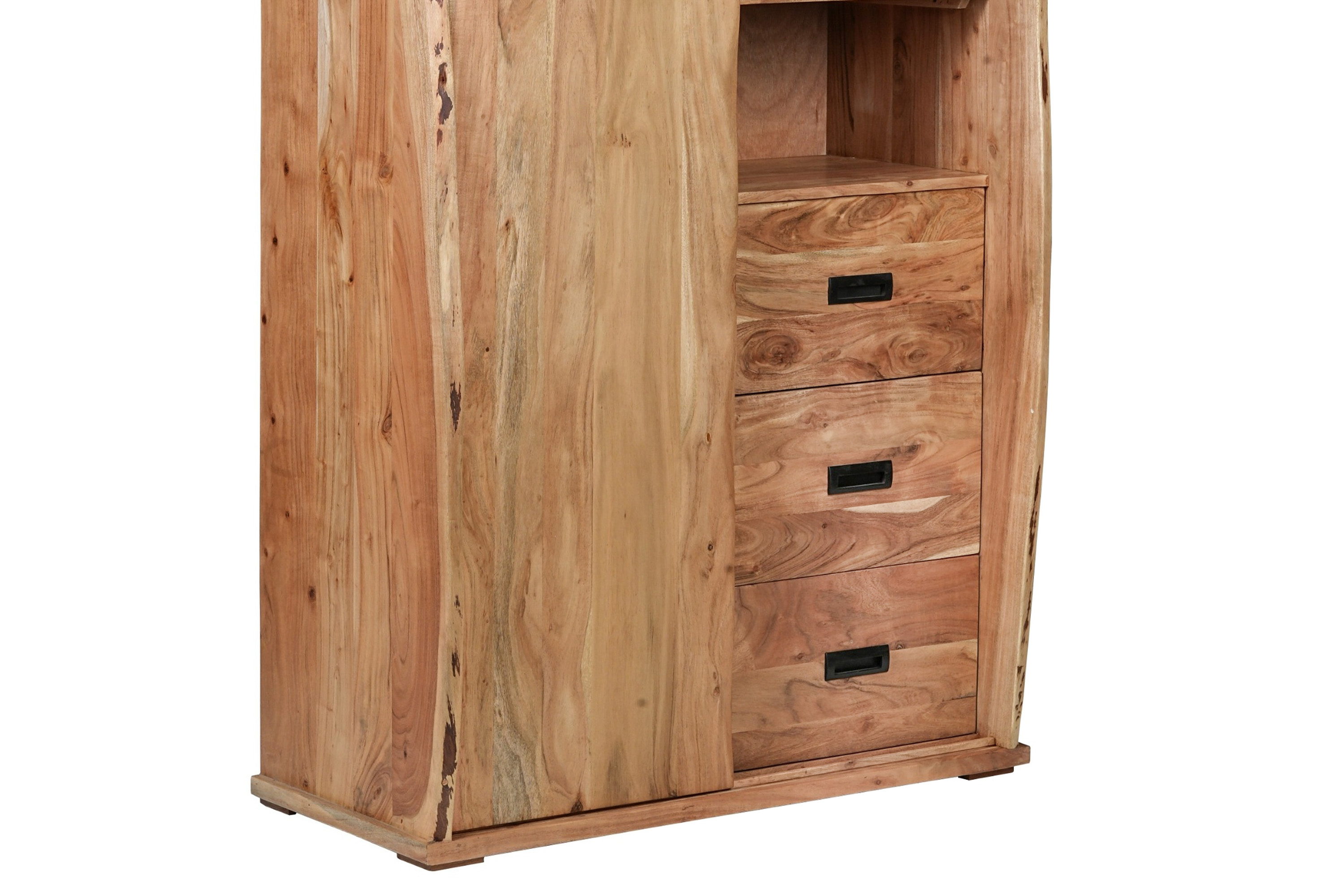 Kleiderschrank Baumkante 100 x 45 x 175 cm Akazienholz massiv naturfarben LIAN I