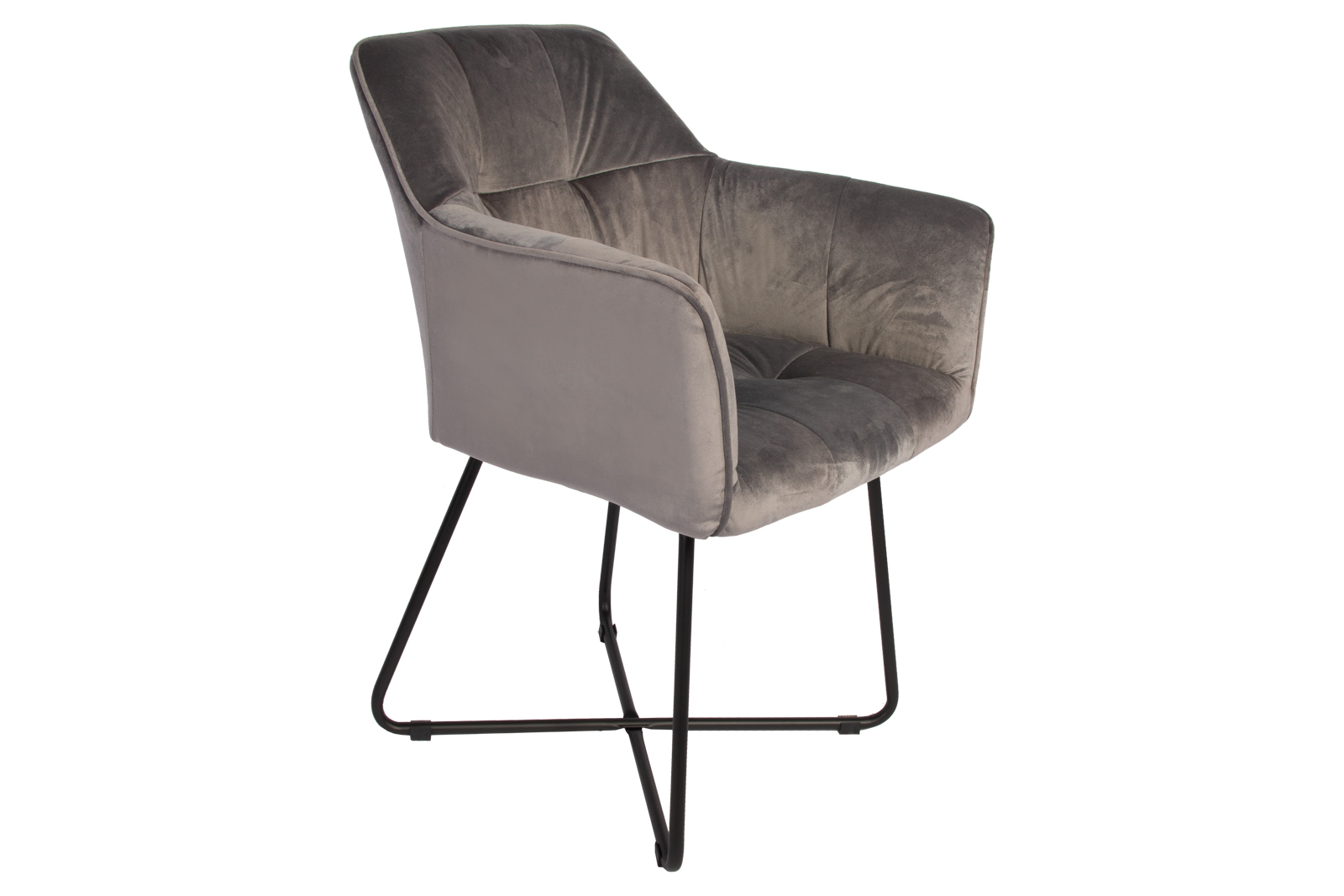 Esszimmer Armlehnstuhl Samt anthrazit Metallbeine schwarz KIRIN