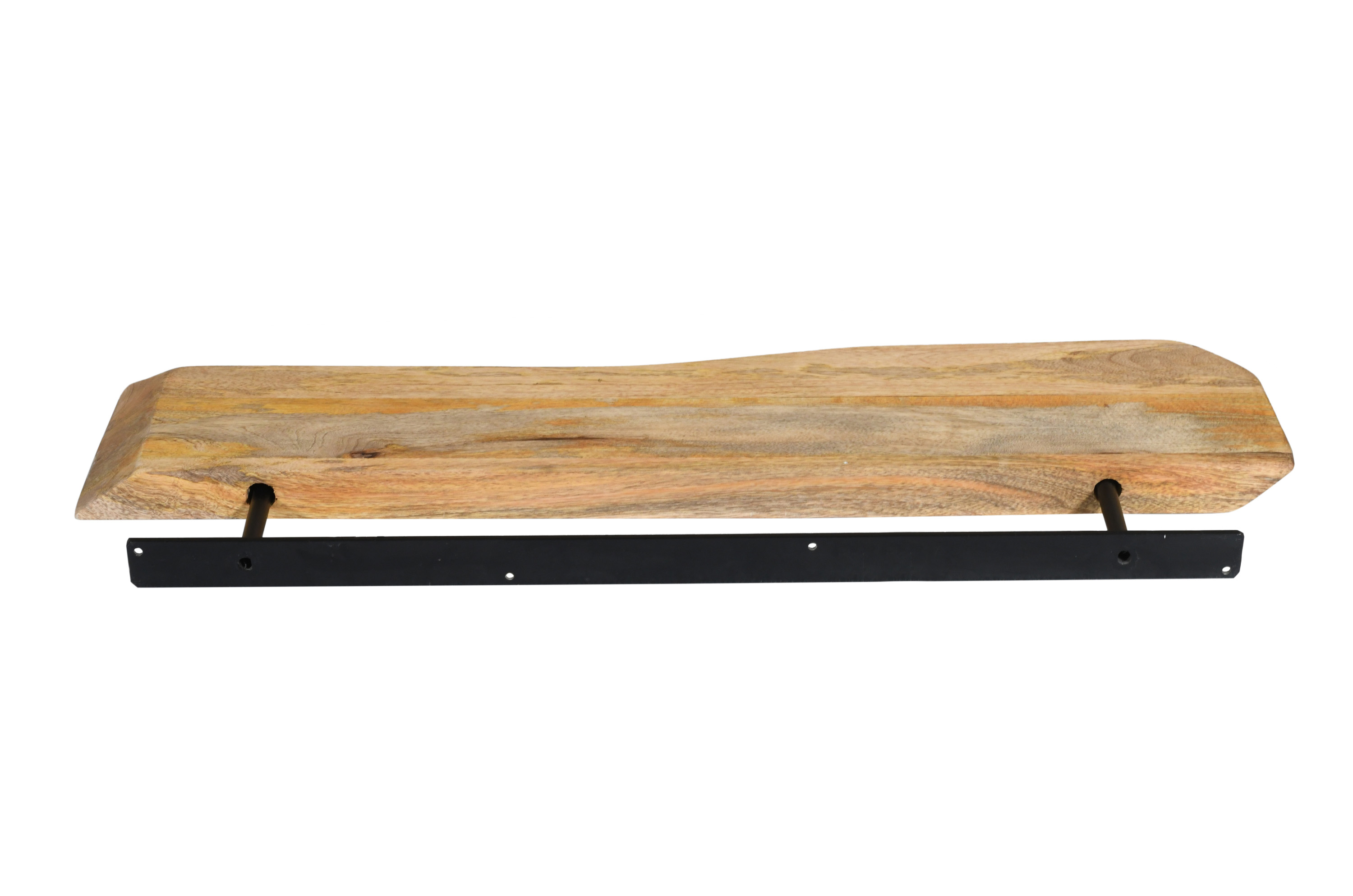 Steckboard mit Baumkante Wandregal Mango massiv natur lackiert 80 x 20 cm LIORA