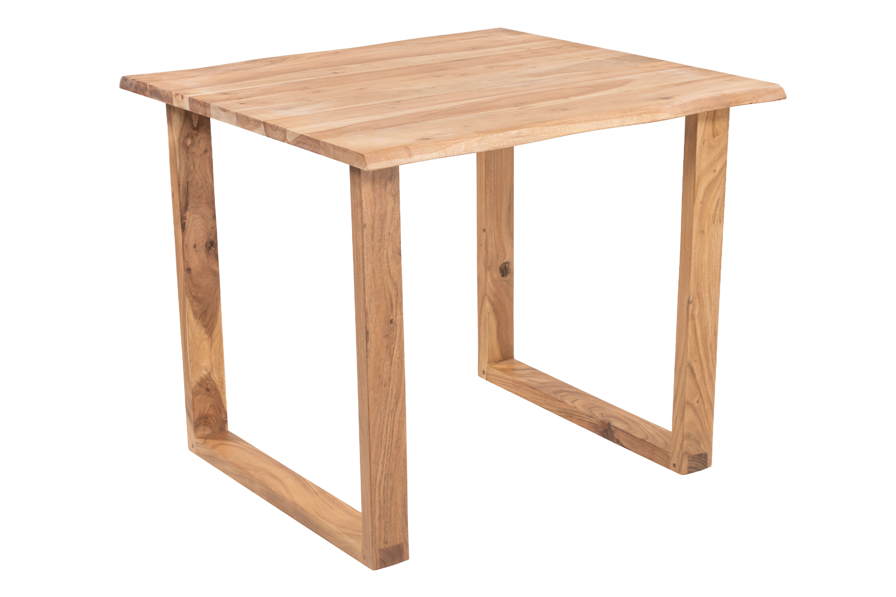 Esstisch Baumkante massiv Akazie natur 90 x 90 cm U-Gestell Holz natur GRAZ