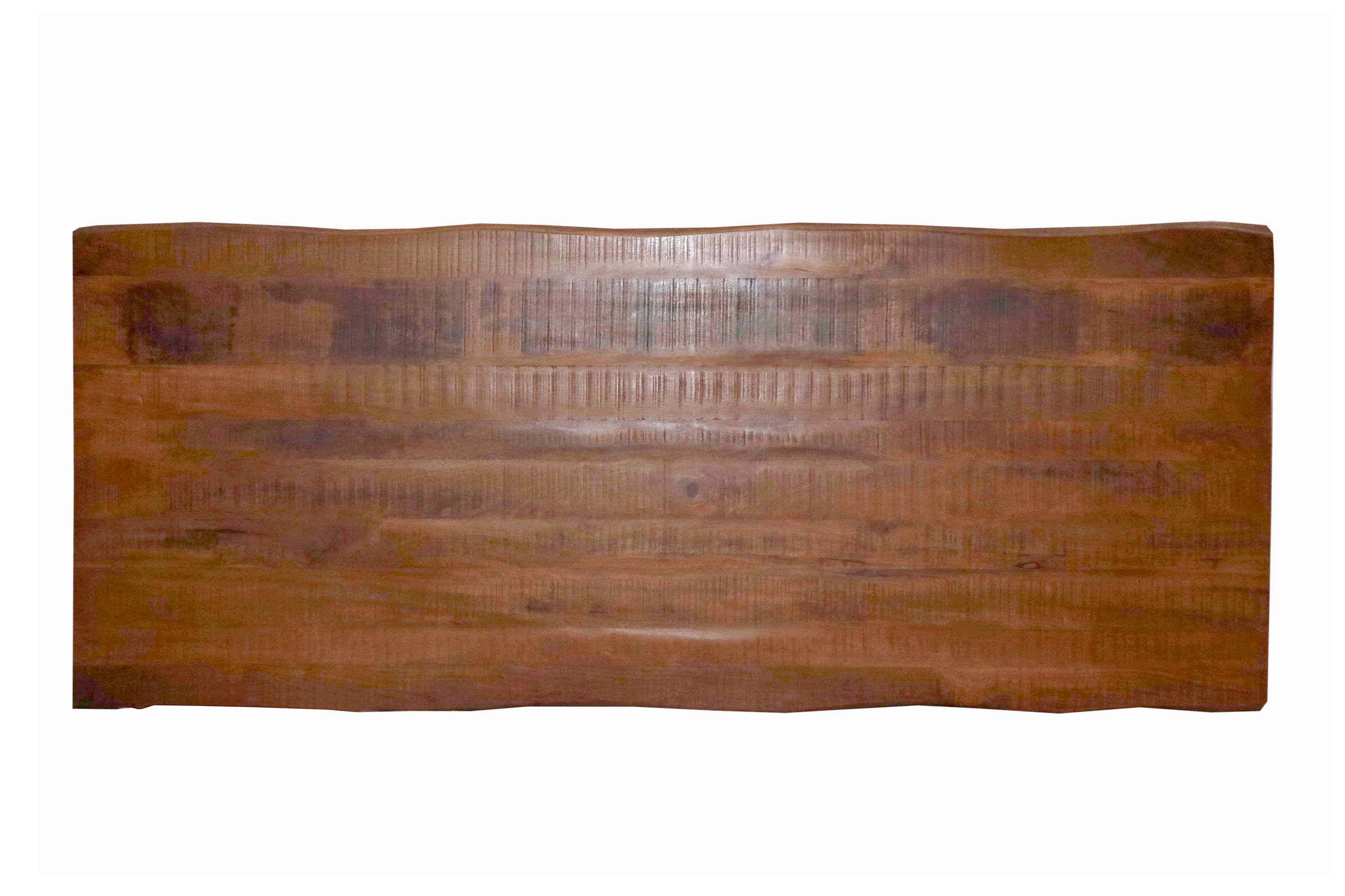 Esstisch Baumkante massiv Mango honigfarben 300 x 100 U-Gestell silber CALI