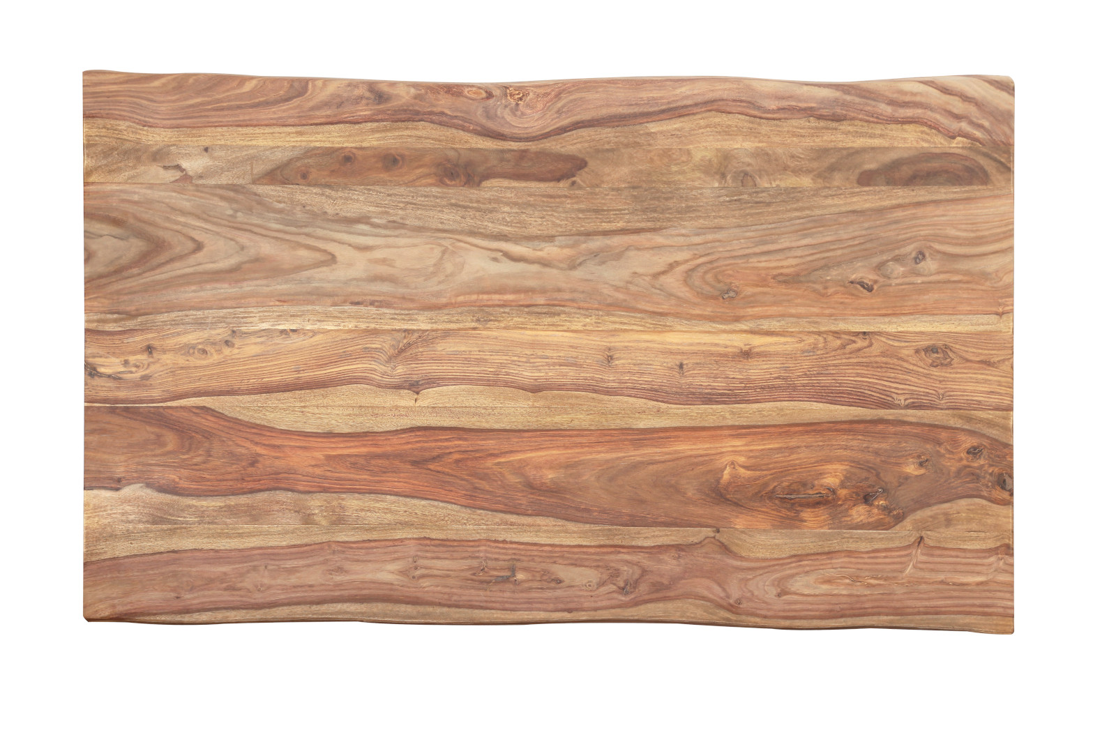Baumkante Esstisch Sheesham naturbelassen 120 x 80 schwarz MAREK