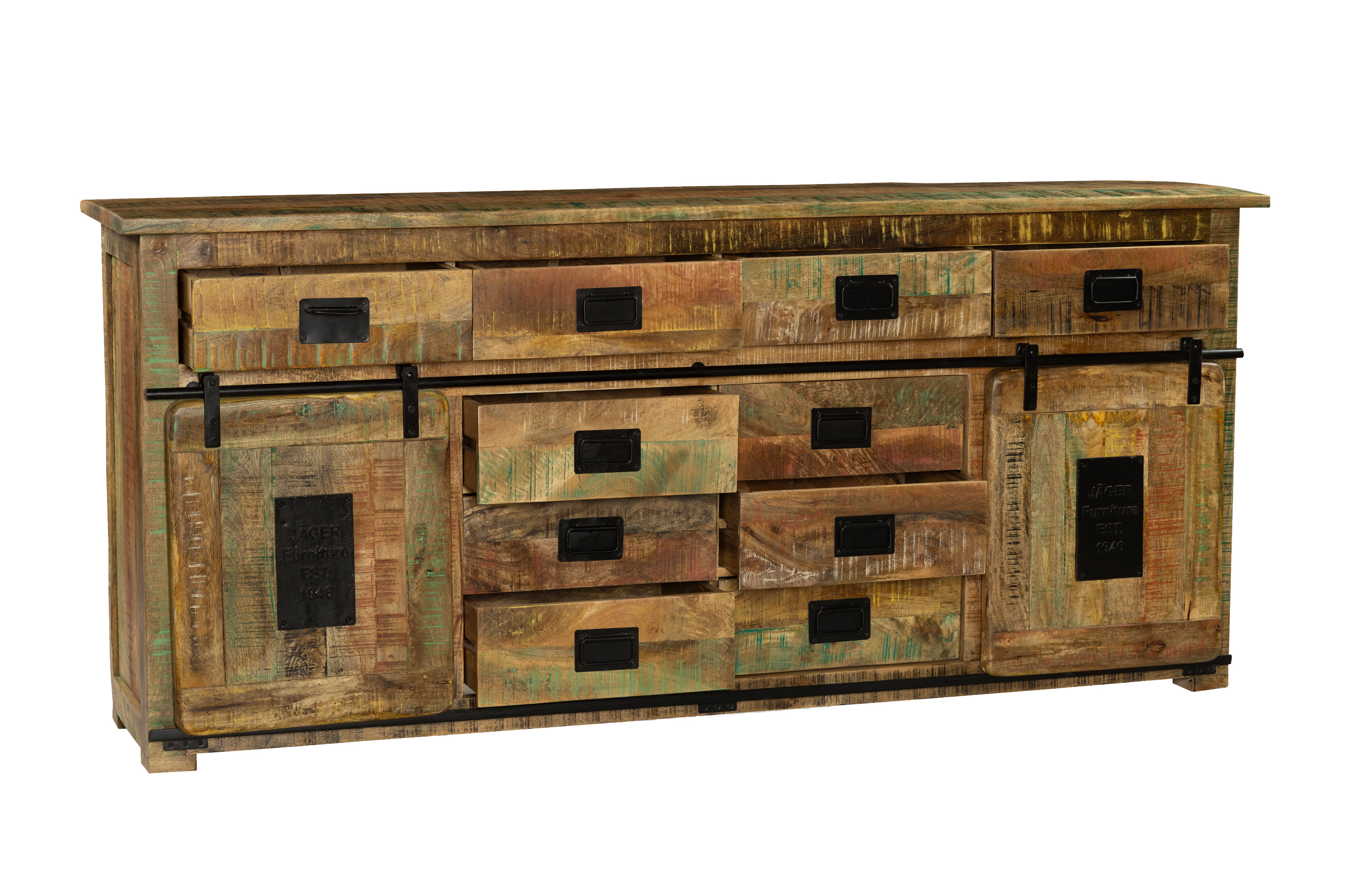 Sideboard Kommode Mango massiv vielfarbig 200 x 90 x 45 cm LIBRO
