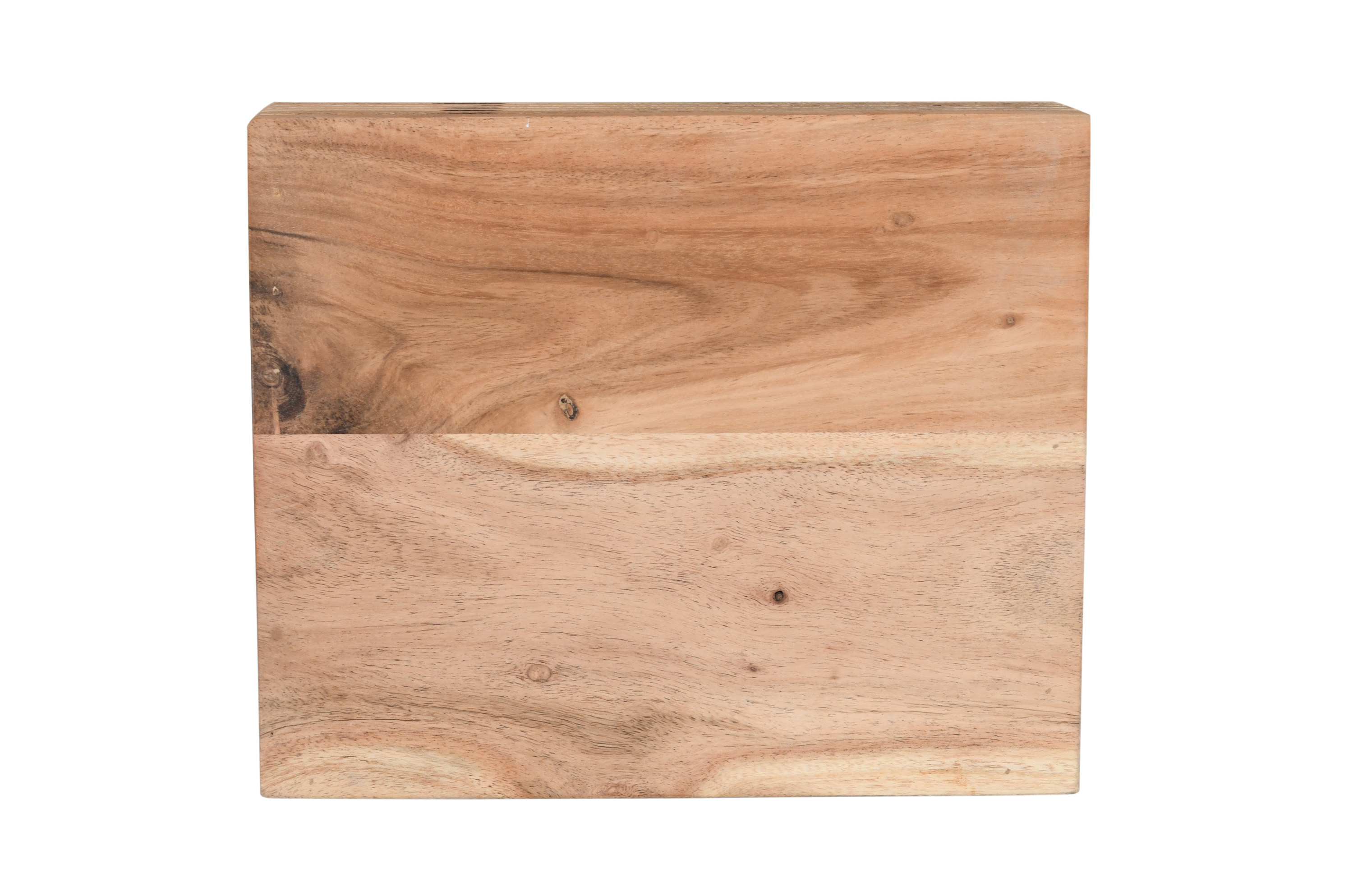 Steckboard mit Baumkante Schubladenregal Akazie massiv natur gerillt 30 x 25 x 8 cm LEONA