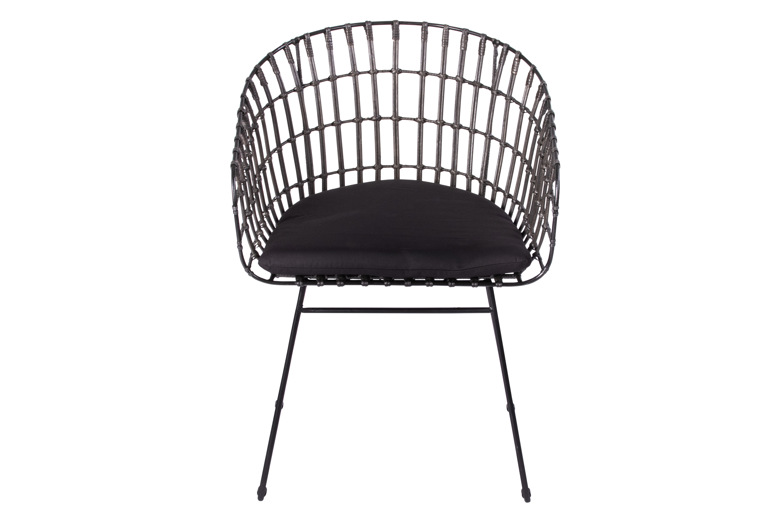 Esszimmerstuhl Armlehnenstuhl Rattan Farbe anthrazit inkl. Kissen LIMA