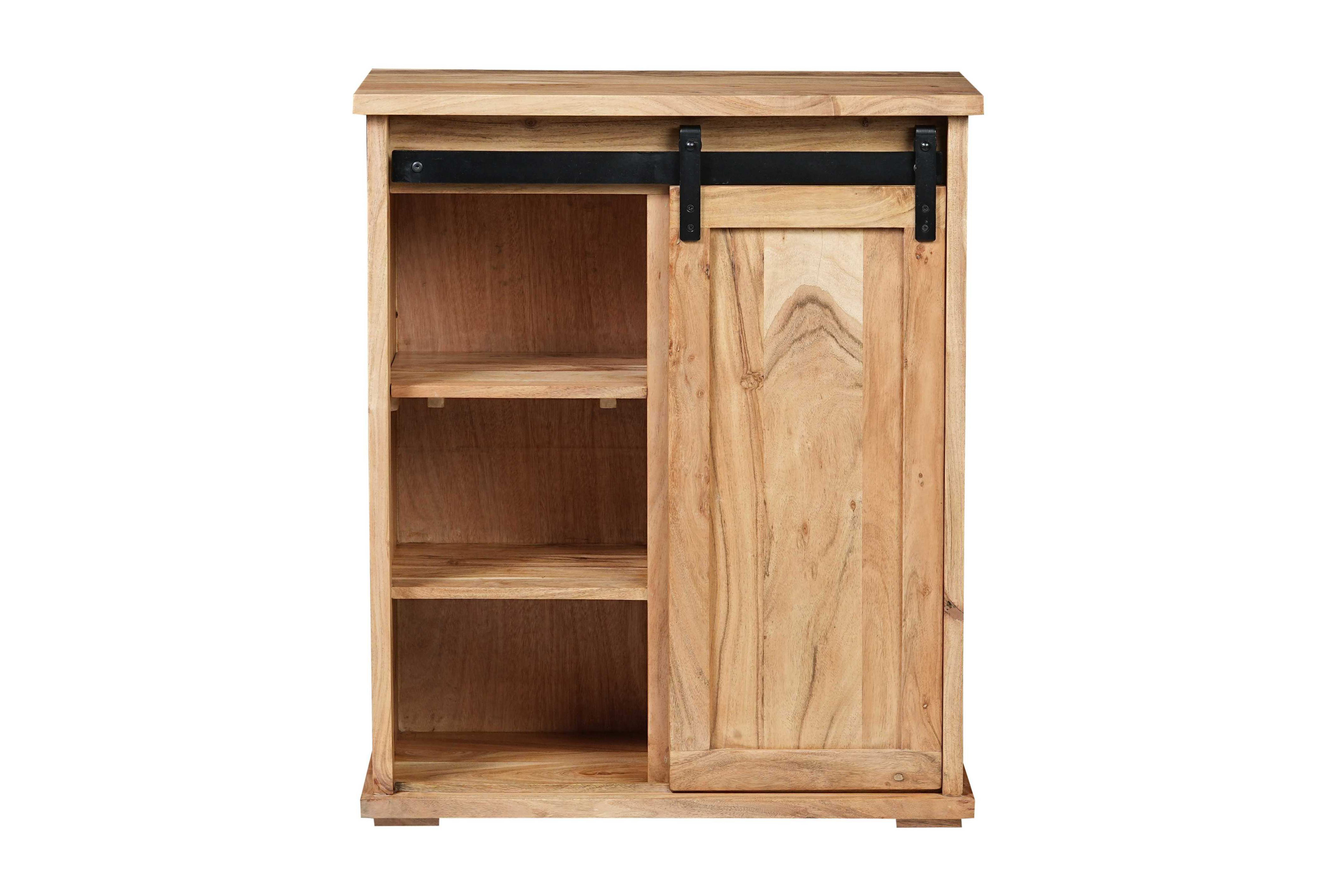 Sideboard 75 x 36 x 90 cm Akazienholz massiv naturfarben ohne Baumkante LIAN 3