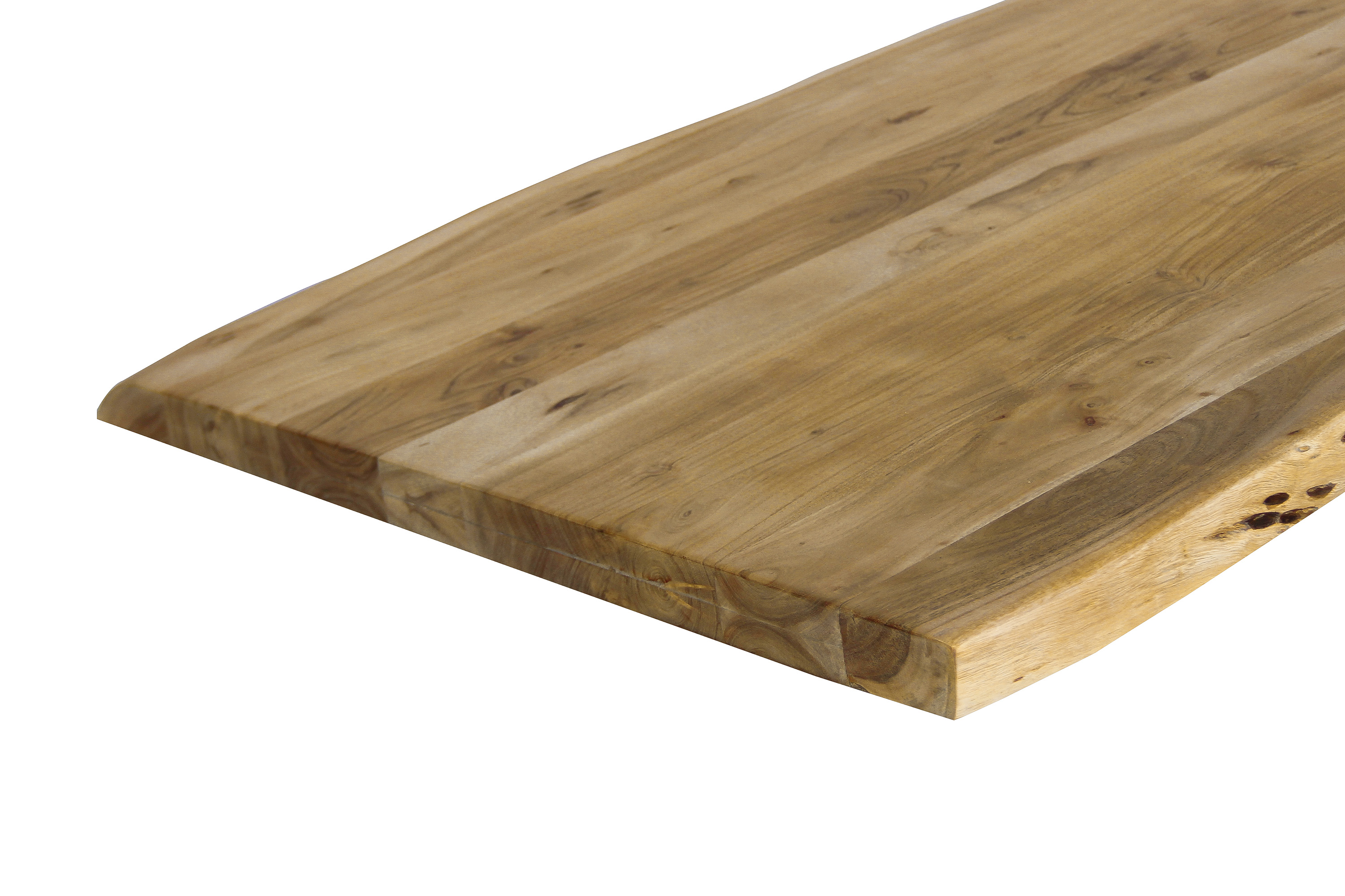 Esstisch Baumkante Akazie massiv eichenfarben 180 x 90 U-Gestell schwarz CALI