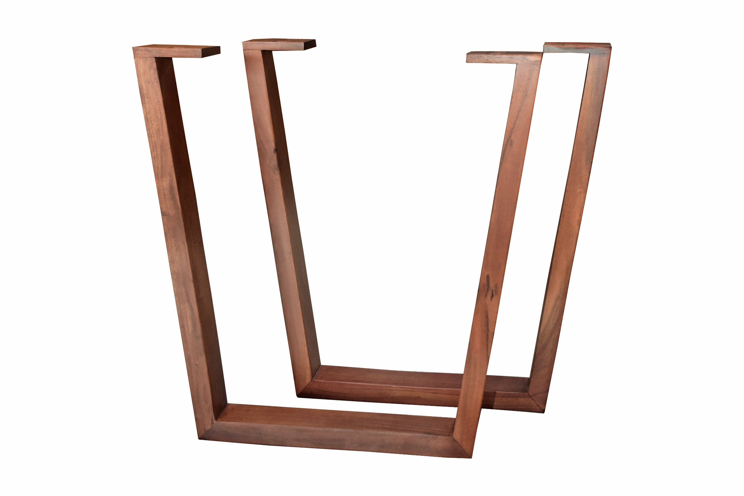 Esstisch Baumkante massiv Akazie nuss 160 x 85 V-Holzgestell nussbaumfarben GIRONA