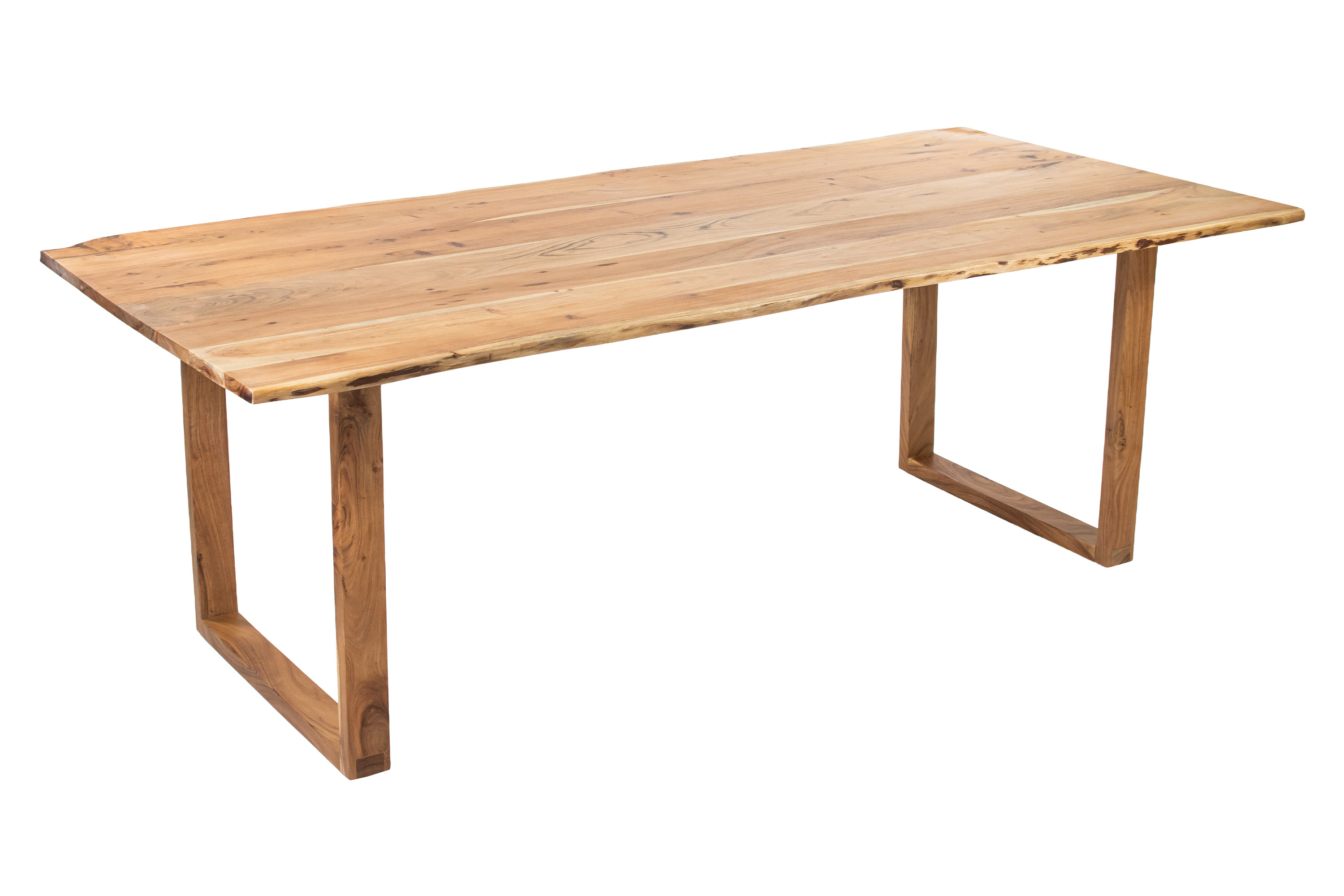 Esstisch Baumkante massiv Akazie natur 260 x 100 cm U-Gestell Holz natur GRAZ