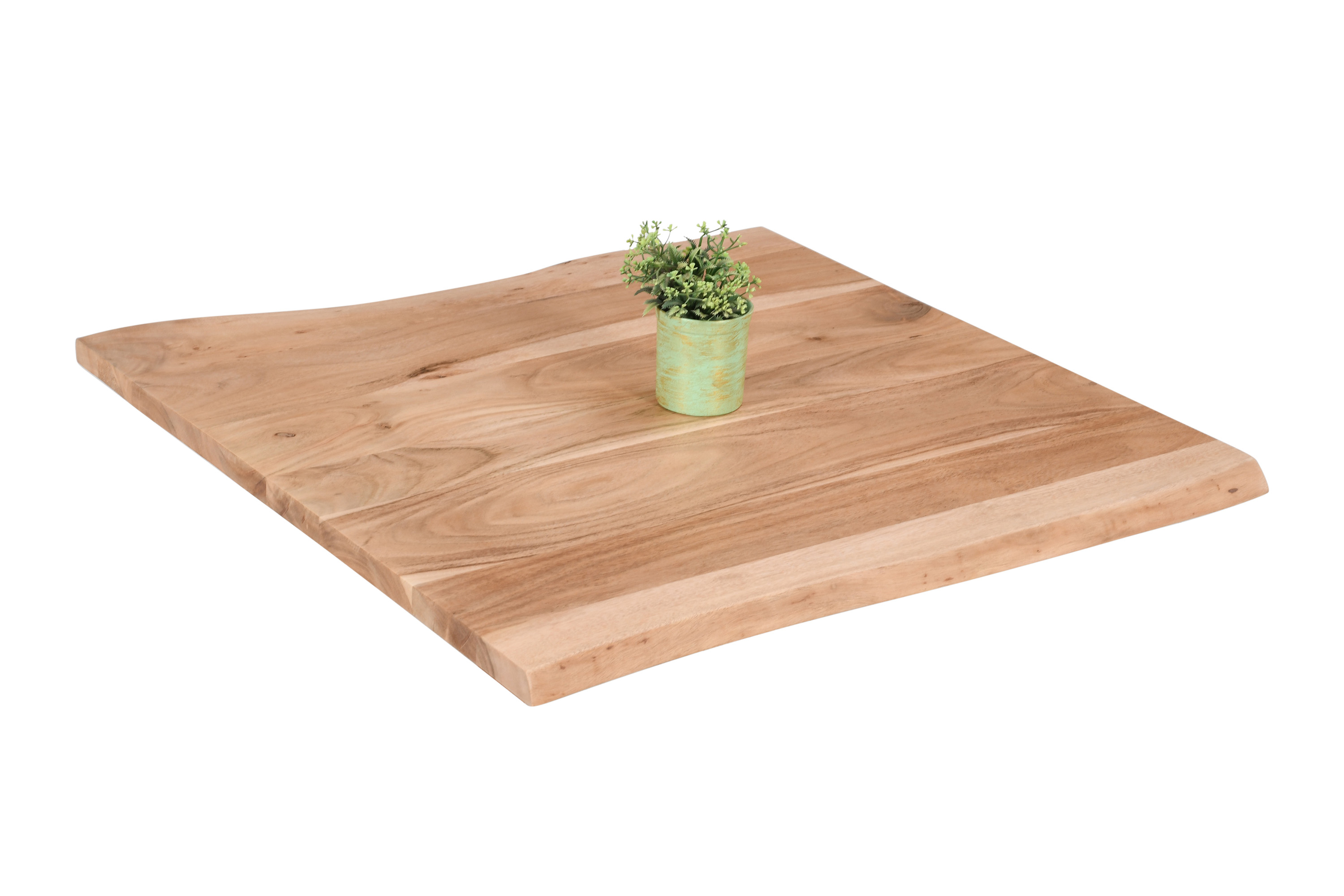 Tischplatte Baumkante Akazie natur 60 x 60 cm Brasileiro