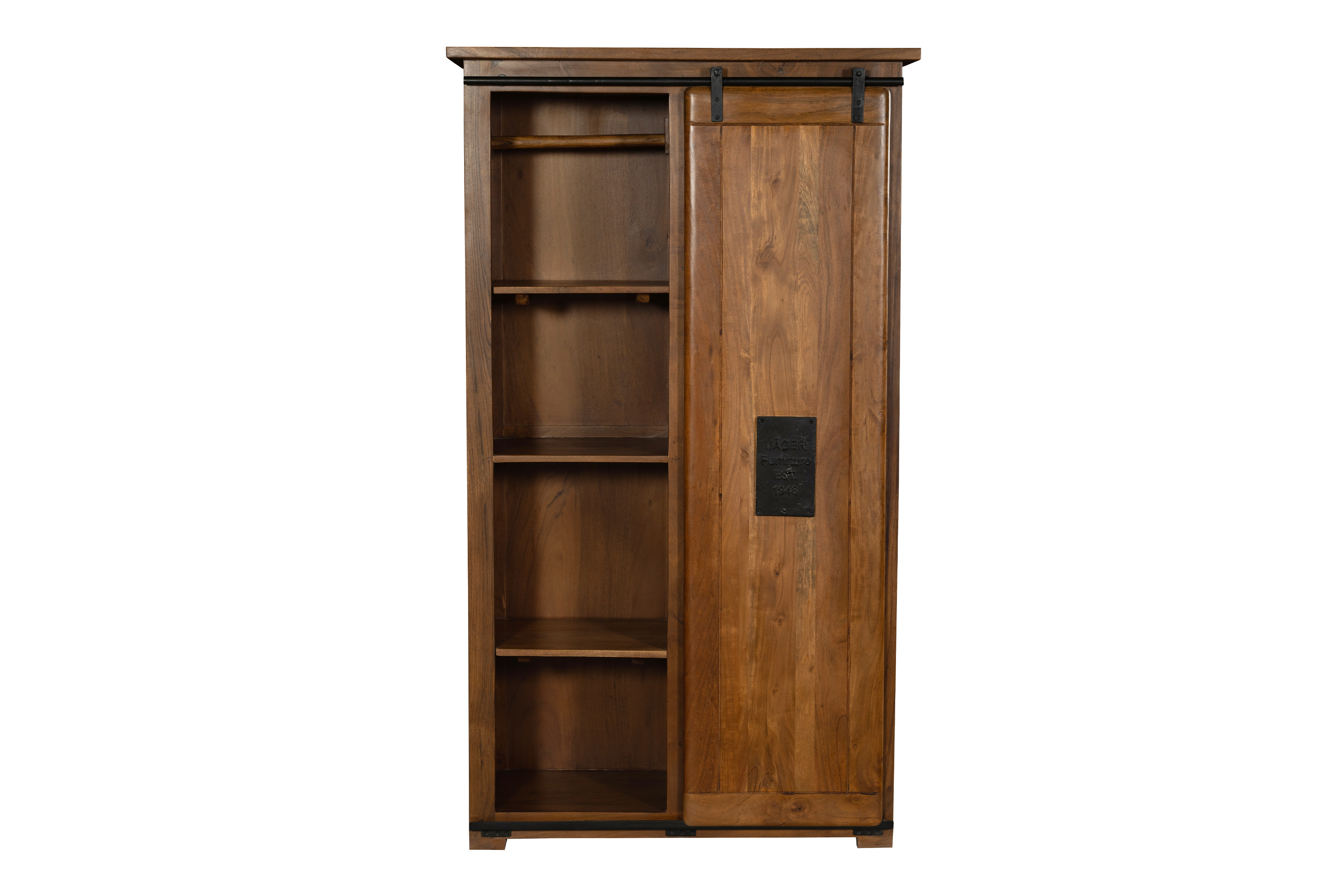 Kleiderschrank 175 x 100 x 45 cm Akazienholz massiv nussbaumfarben LIBRO