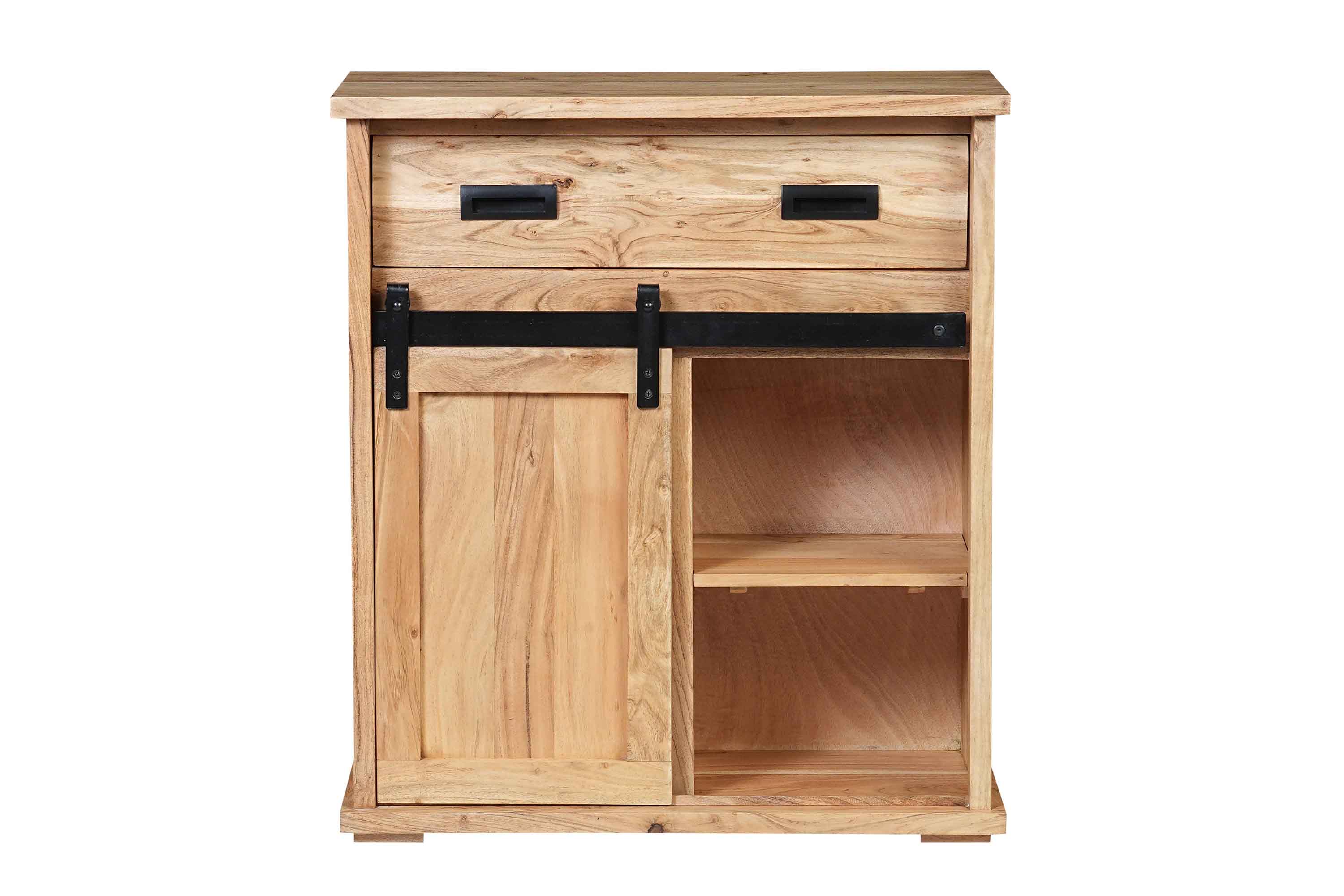 Sideboard 75 x 35 x 85 cm Akazienholz massiv naturfarben ohne Baumkante LIAN 6
