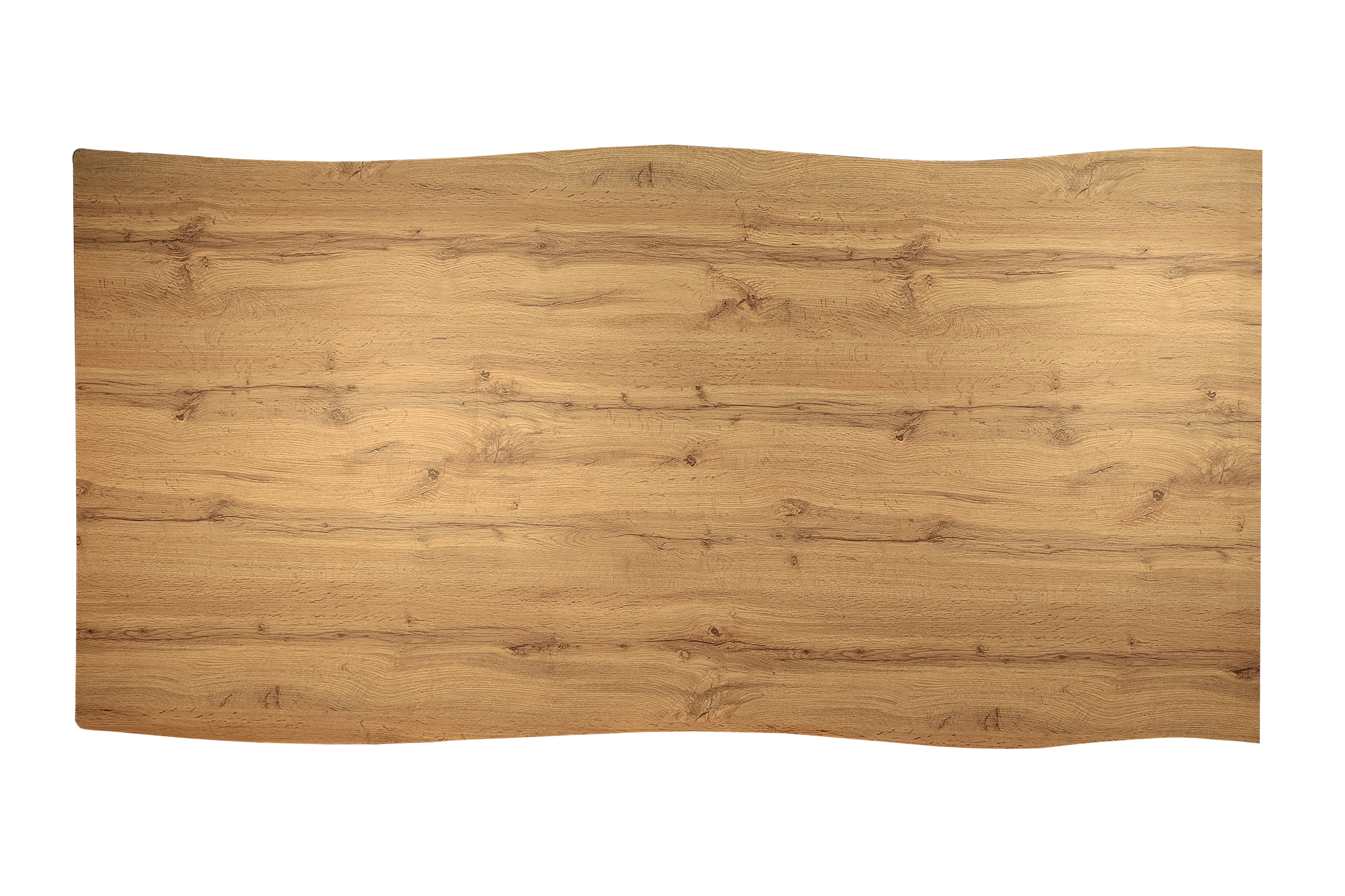Esstisch Baumkante Holz-Optik Wildeiche 240 x 100 Spider-Gestell weiß JOSY