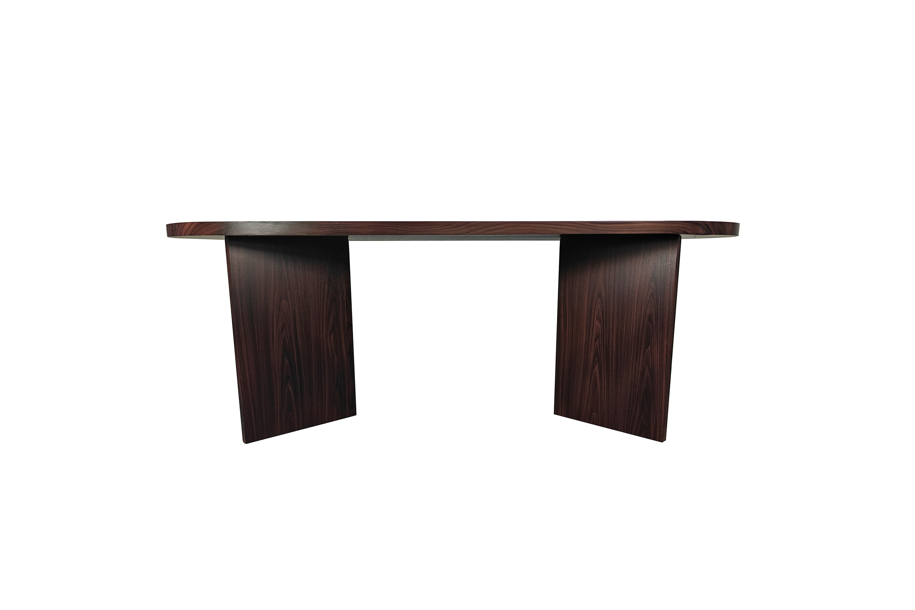 Esstisch 160 x 90 cm Holz Walnuss-Optik gerade Kante oval V-Gestell OVI Esstisch 160 x 90 cm Holz Walnuss-Optik gerade Kante oval V-Gestell OVI