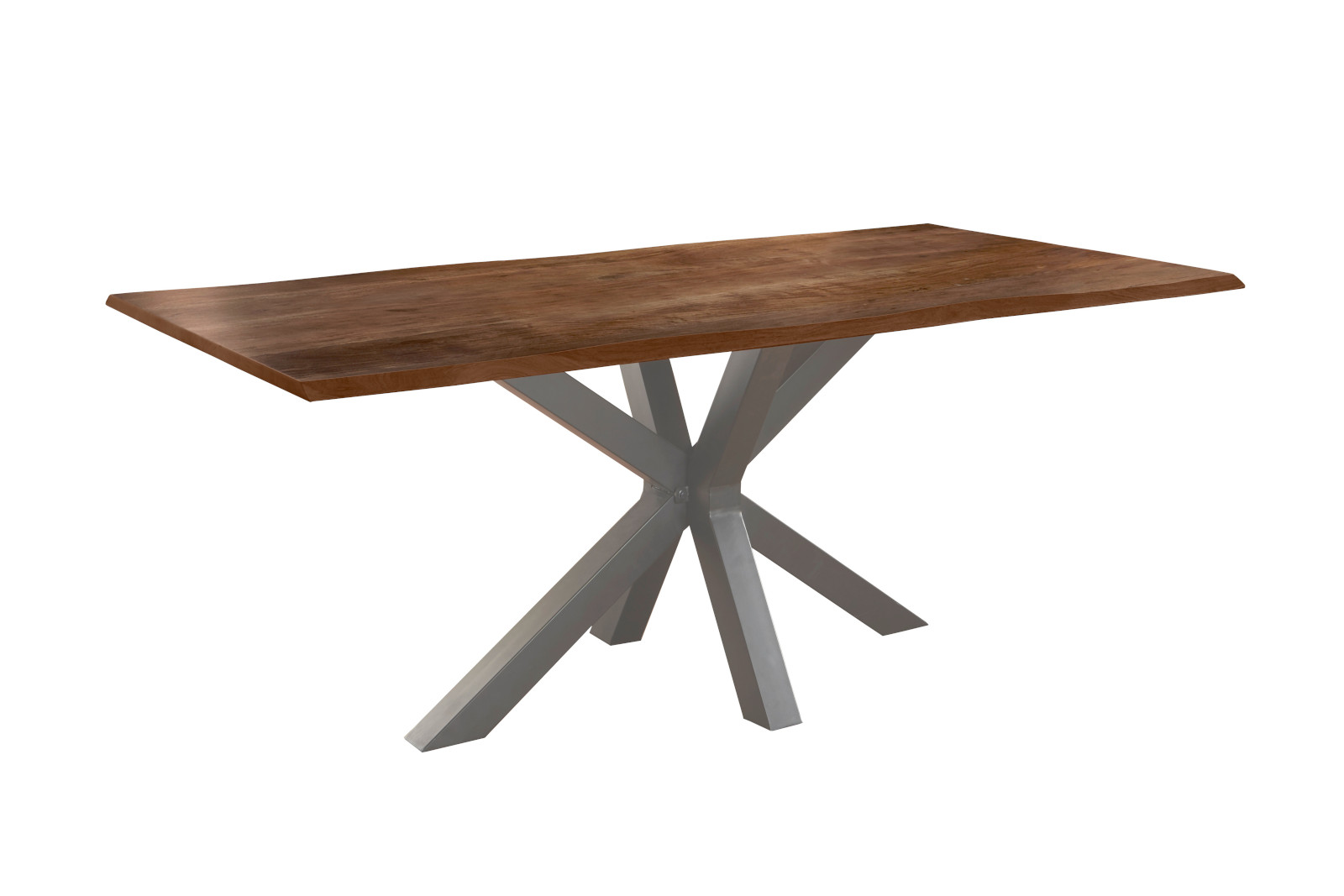 Esstisch Baumkante massiv Akazie nussbaum 280 x 100 silber FELINA