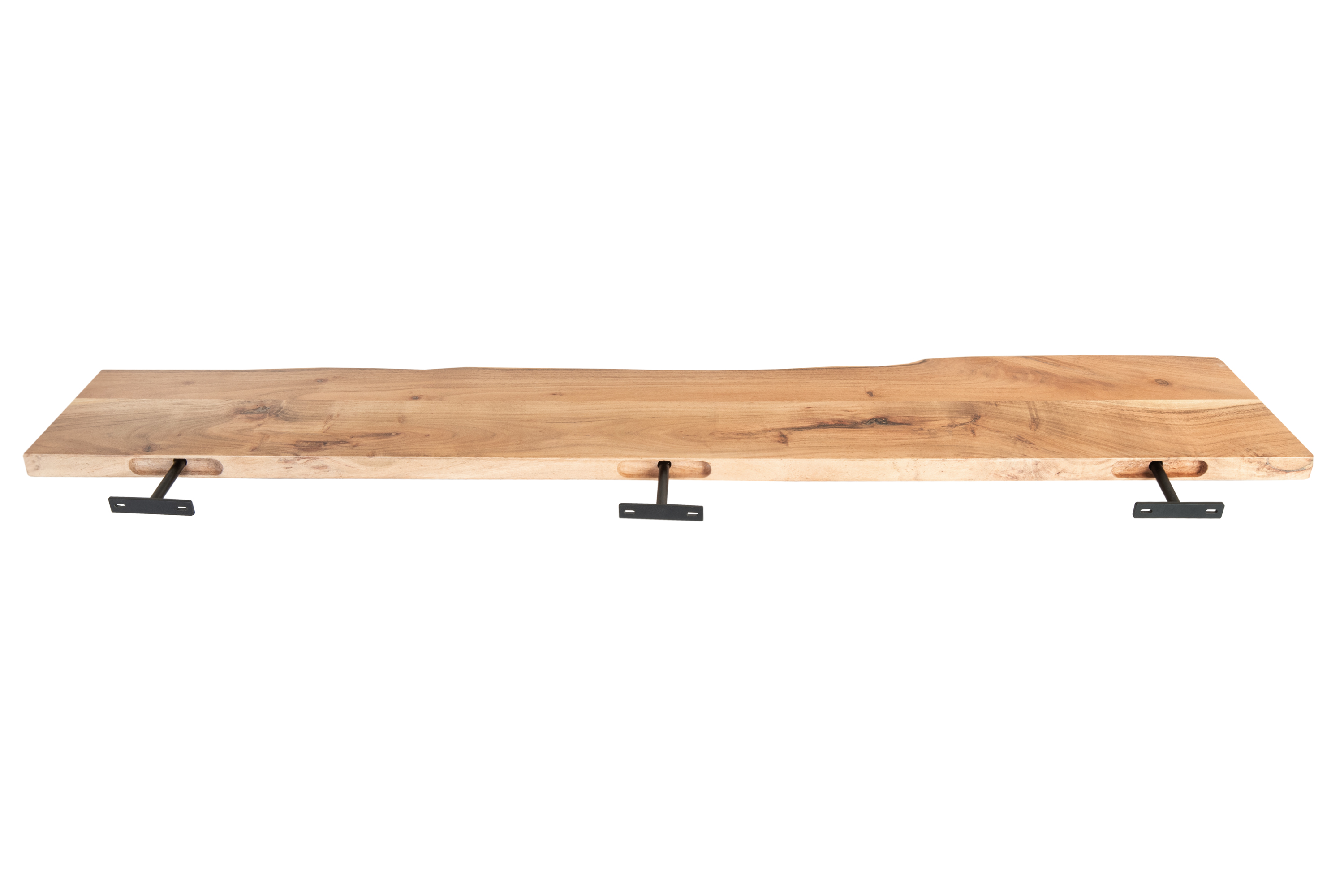 Steckboard mit Baumkante Wandregal Akazie massiv naturfarben lackiert 100 x 20 Amanda