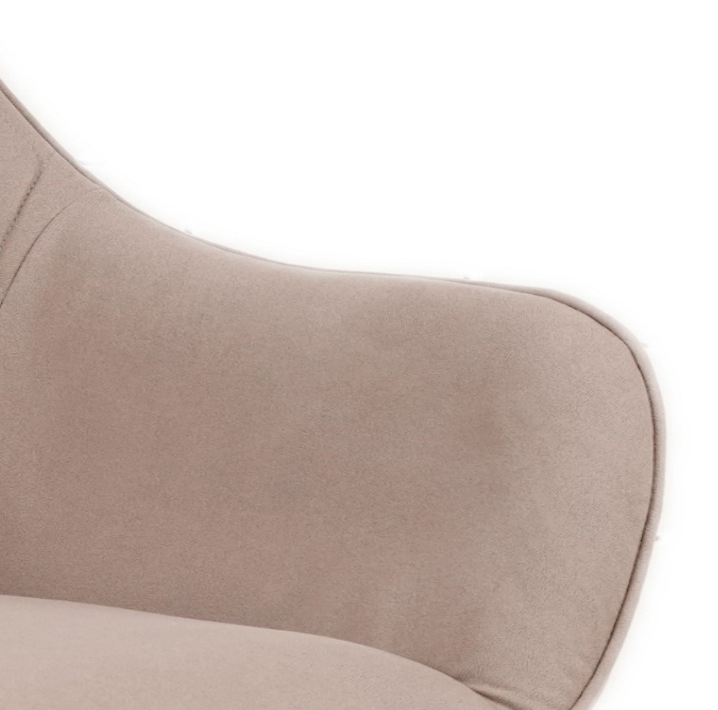  Esszimmer Armlehnstuhl Stoffbezug Taupe, Schwarze Metallfüße ELLI