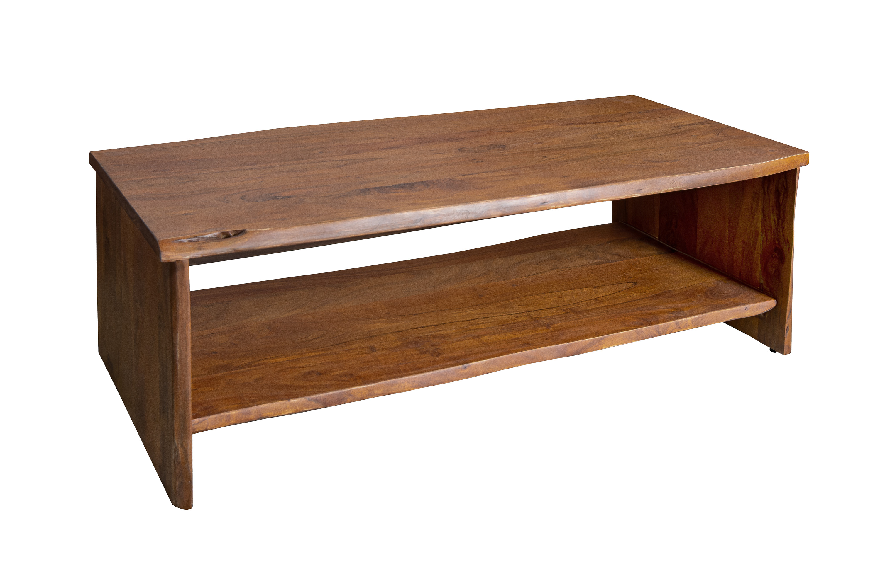 Couchtisch mit Ablage Akazie massiv 120 x 60 x 40 cm nussbaumfarben DAHLIA