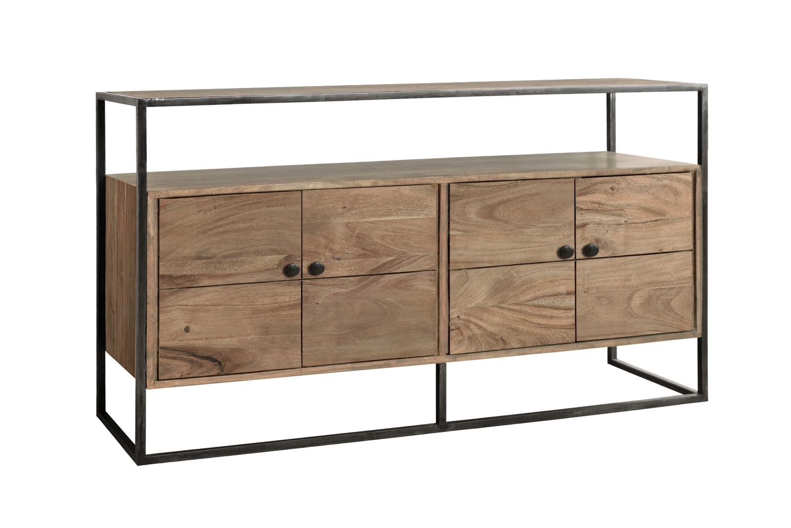 Sideboard Kommode 150 x 83 x 40 cm Akazienholz stonefarben SYDNEY