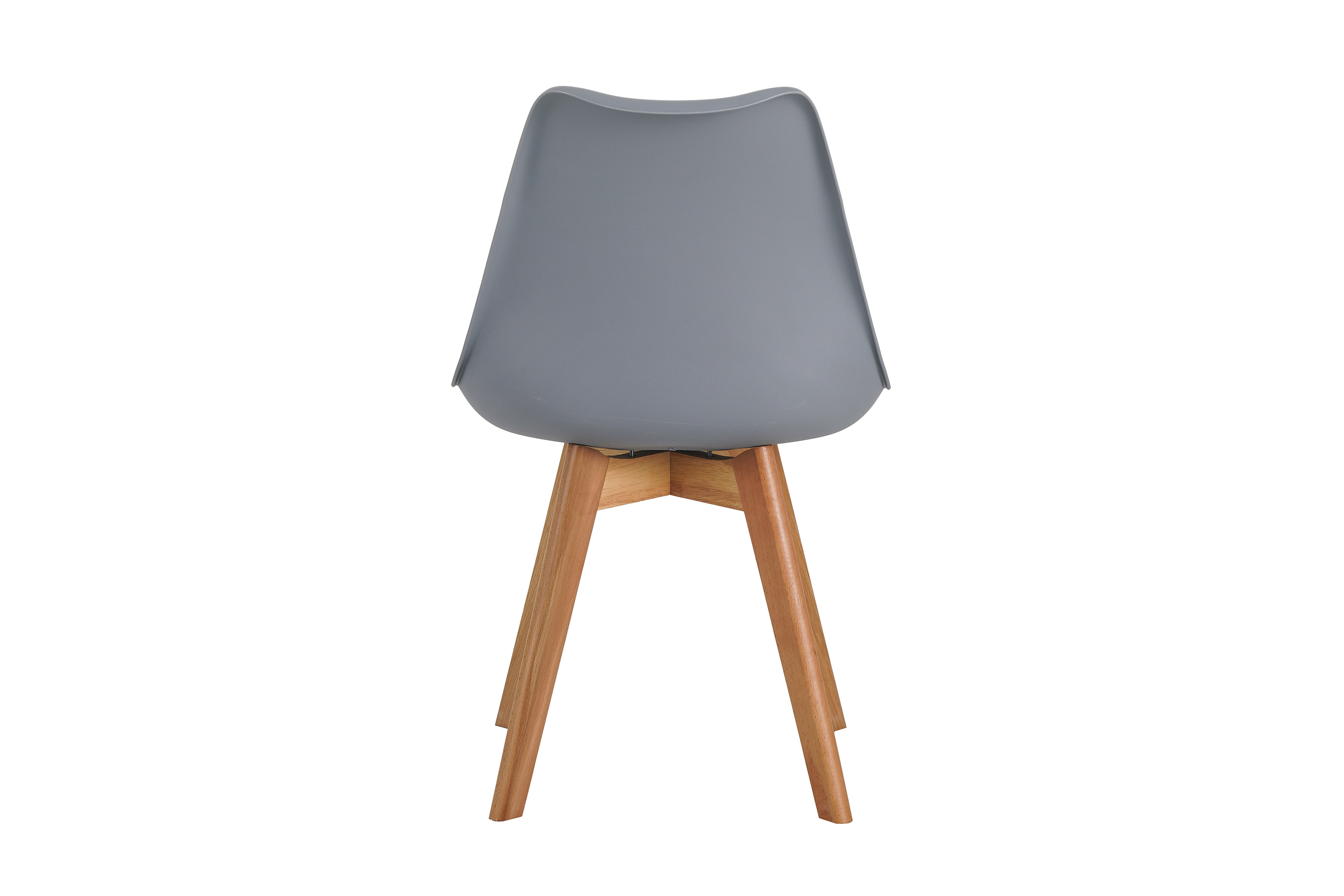 Esszimmer Schalenstuhl & Polster Kunstleder grau Stuhlbein Massivholz eichefarben LOVELACE