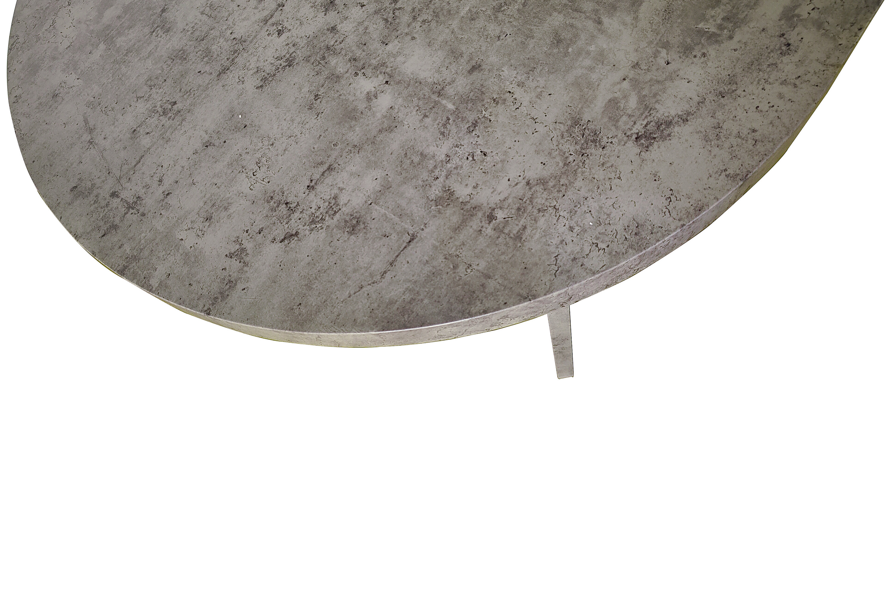 Esstisch 160 x 90 cm Holz Graue-Optik gerade Kante oval V-Gestell OVI