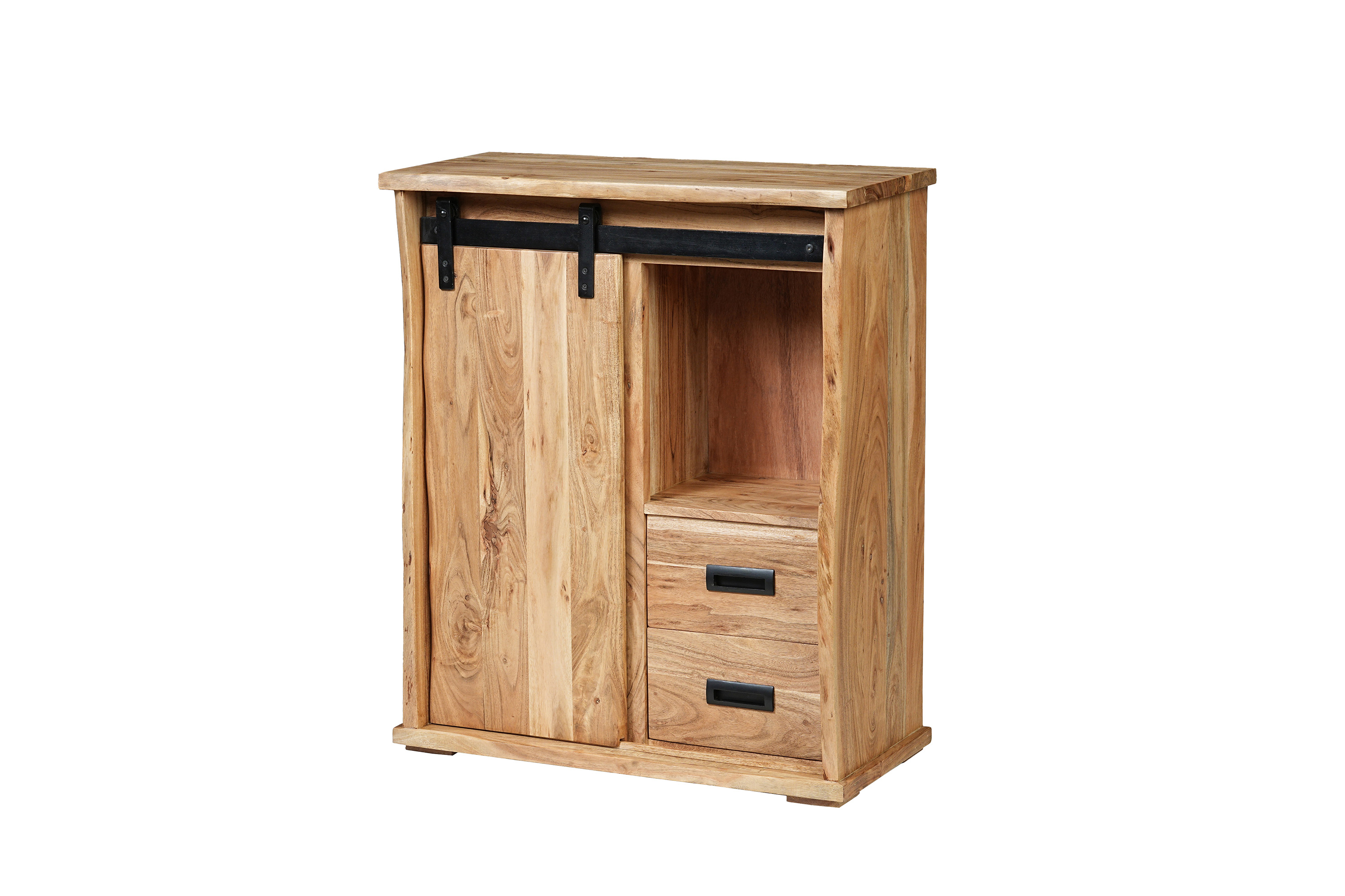 Sideboard Baumkante 75 x 36 x 90 cm Akazienholz massiv naturfarben LIAN III