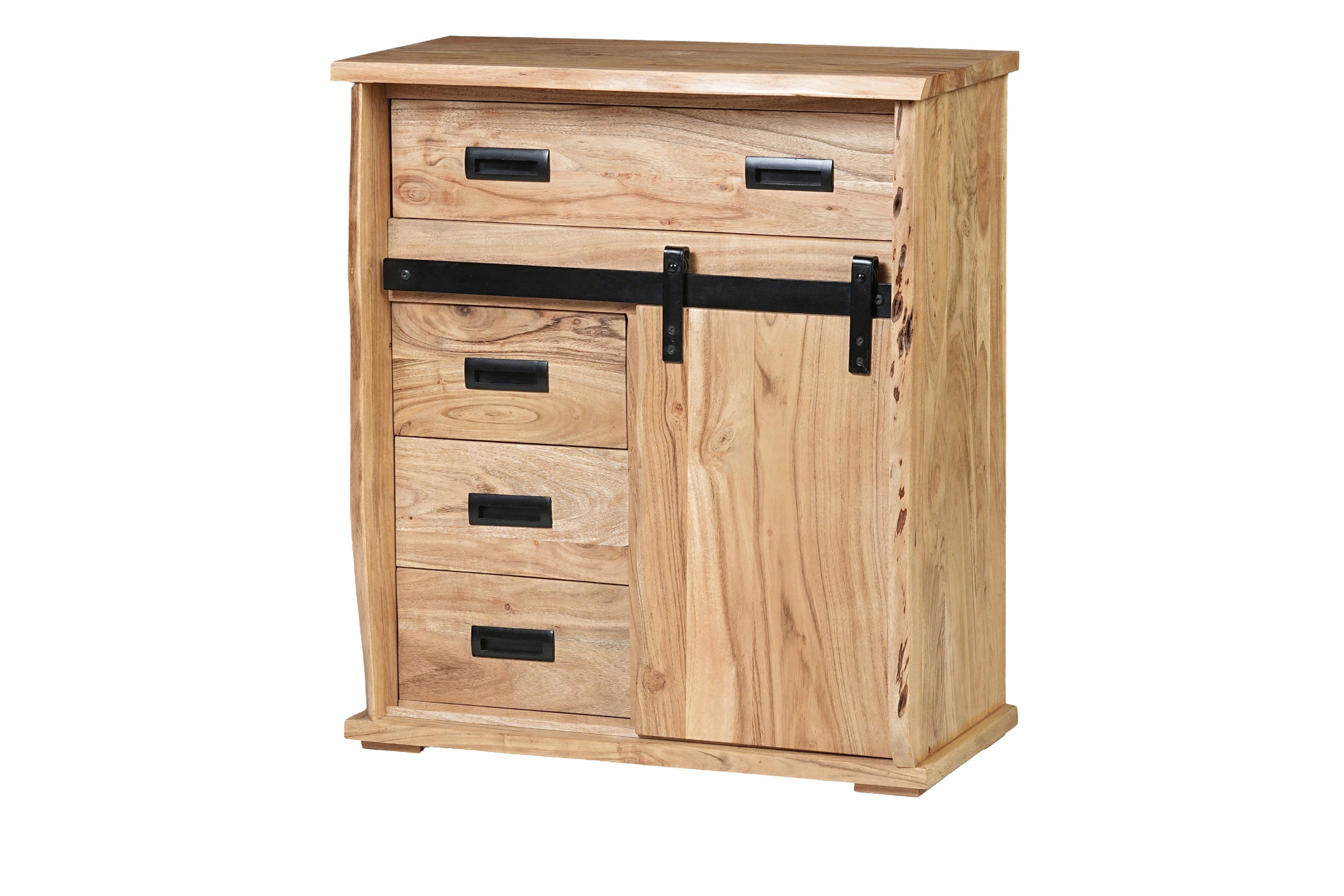Sideboard Baumkante 75 x 35 x 85 cm Akazienholz massiv naturfarben LIAN VI