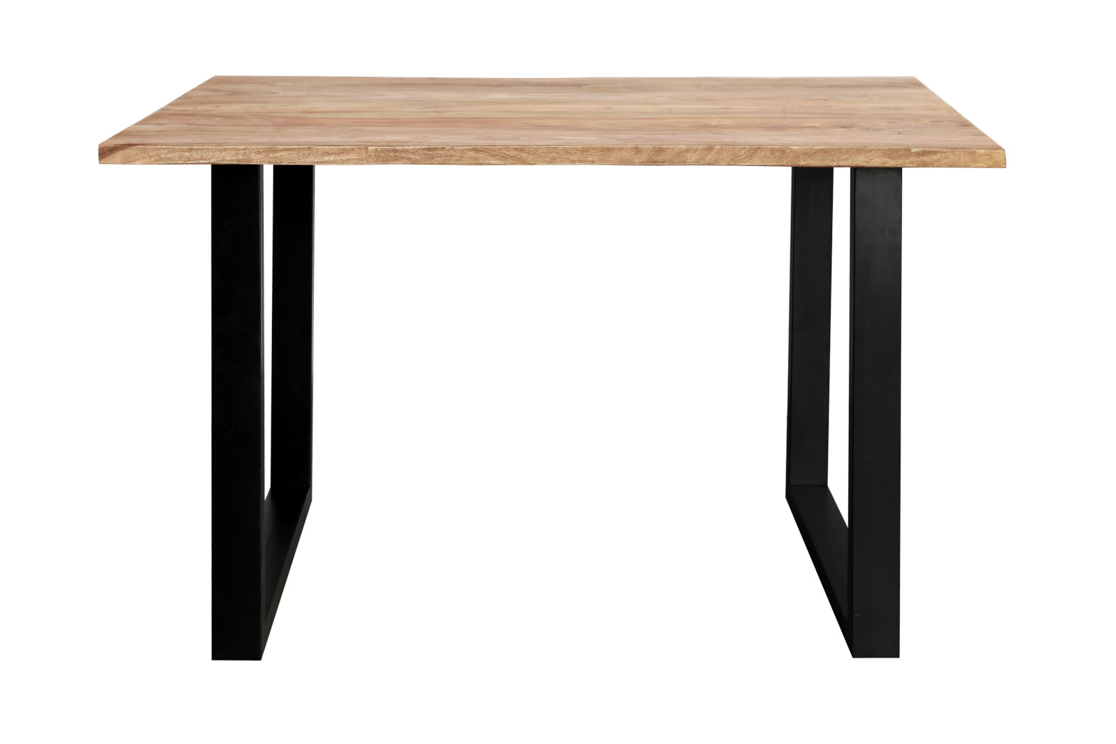 Baumkante Esstisch Sheesham naturbelassen 120 x 80 schwarz MAREK