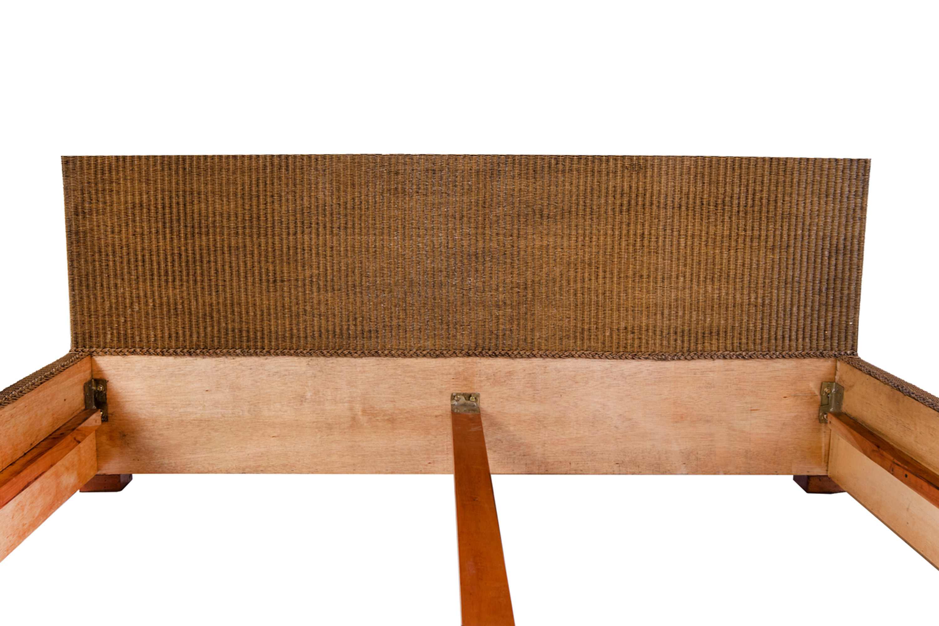 Loombett Korbbett Doppelbett Braun aus Loom-Geflecht 180 x 200 cm TUNIS