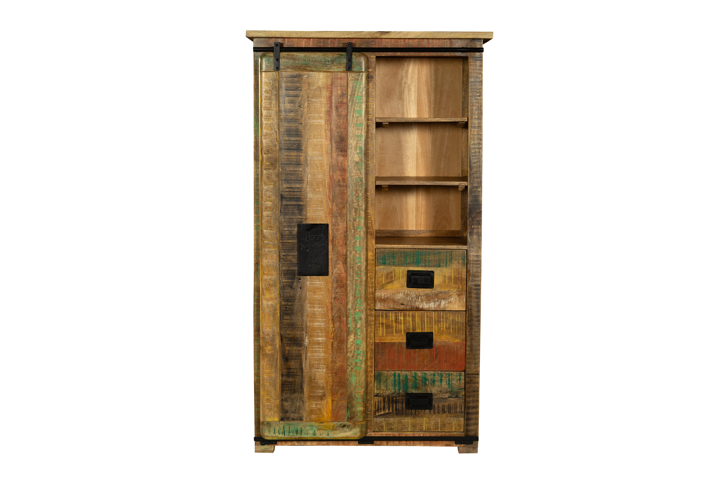 Kleiderschrank Mango massiv vielfarbig 175 x 100 x 45 cm LIBRO