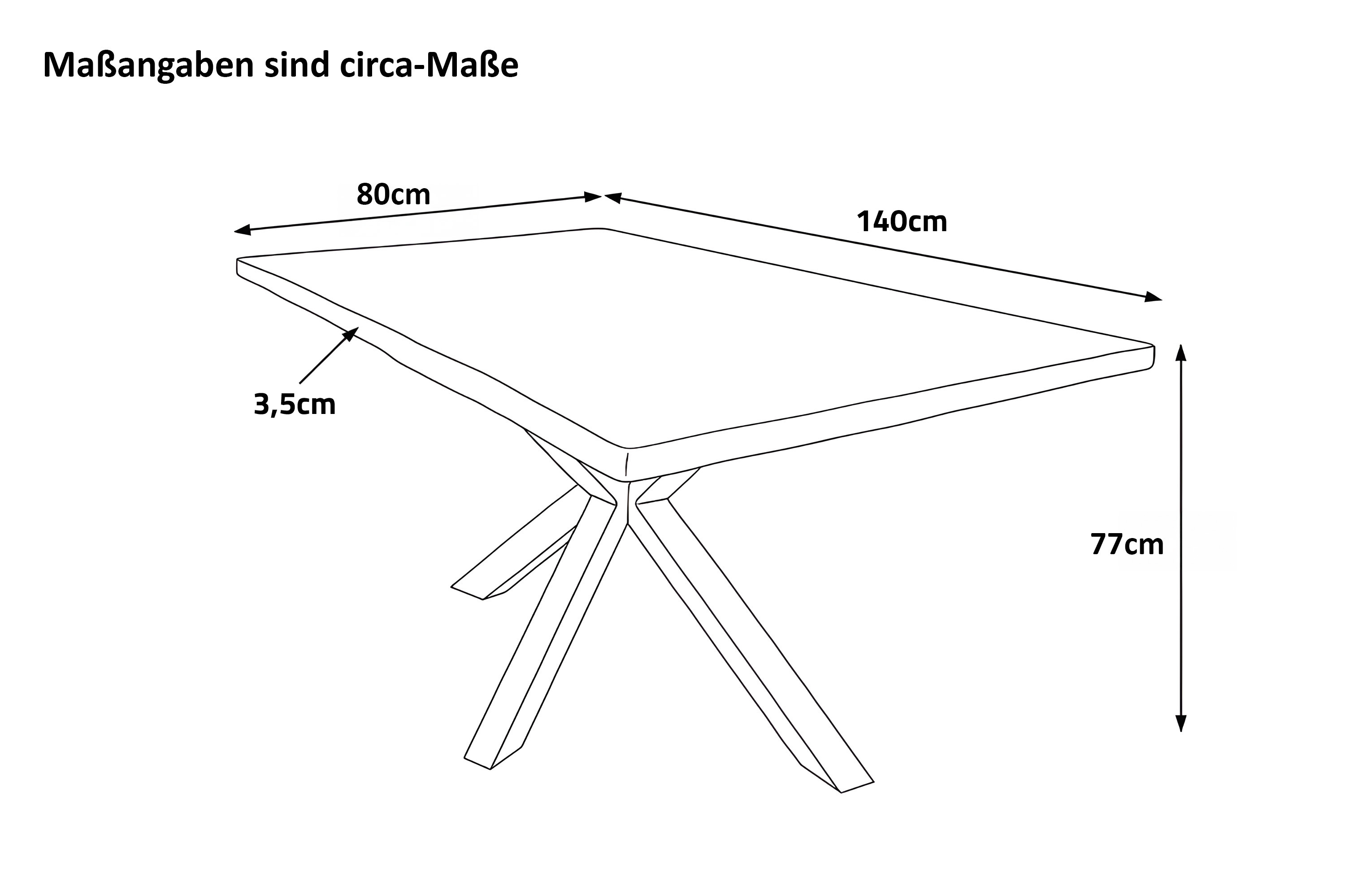 Esstisch Baumkante Akazie naturfarben 140 x 80 cm Spider-Gestell silber HARLEY