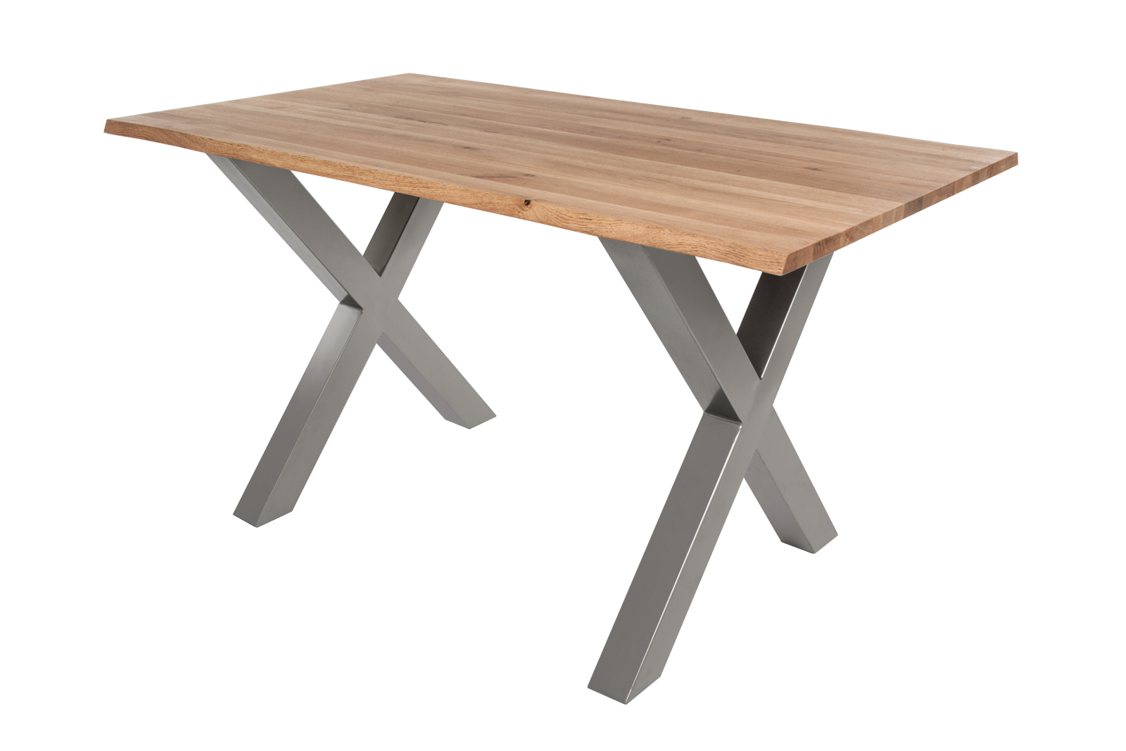Tischgestell 2er Set Roheisen lackiert & zerlegt 70x10x74 cm silber X-Gestell